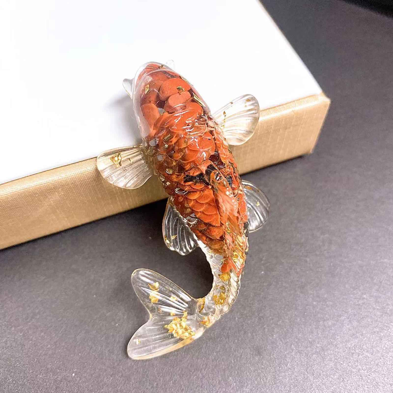 2.3inch Glass Koi Fish Statue Car Ornament for Wedding Decor Multifunctional Style B
