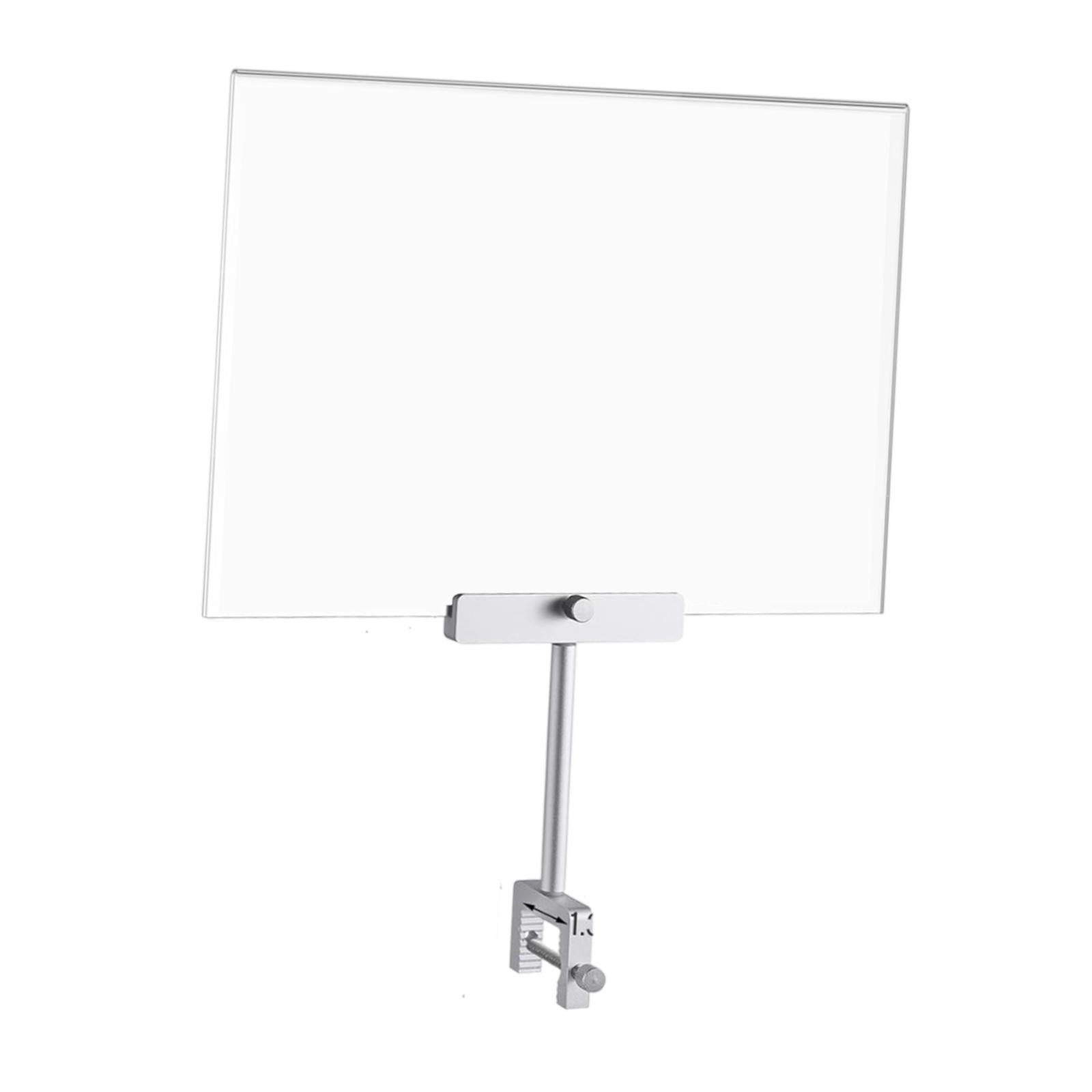 Acrylic Sign Holder with Clamp for Office Hangrails and Tubes Clothing Store Silver