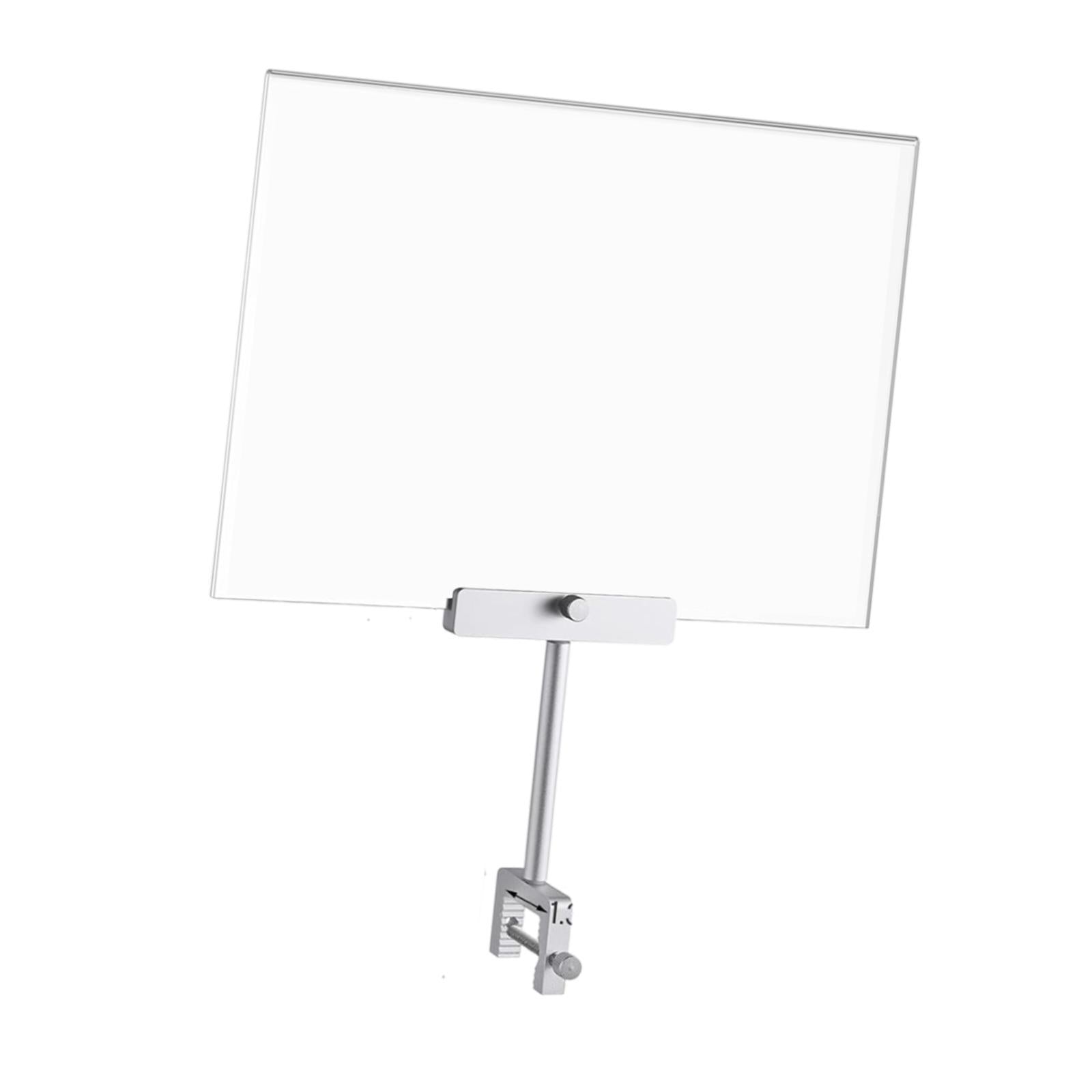 Acrylic Sign Holder with Clamp for Office Hangrails and Tubes Clothing Store Silver