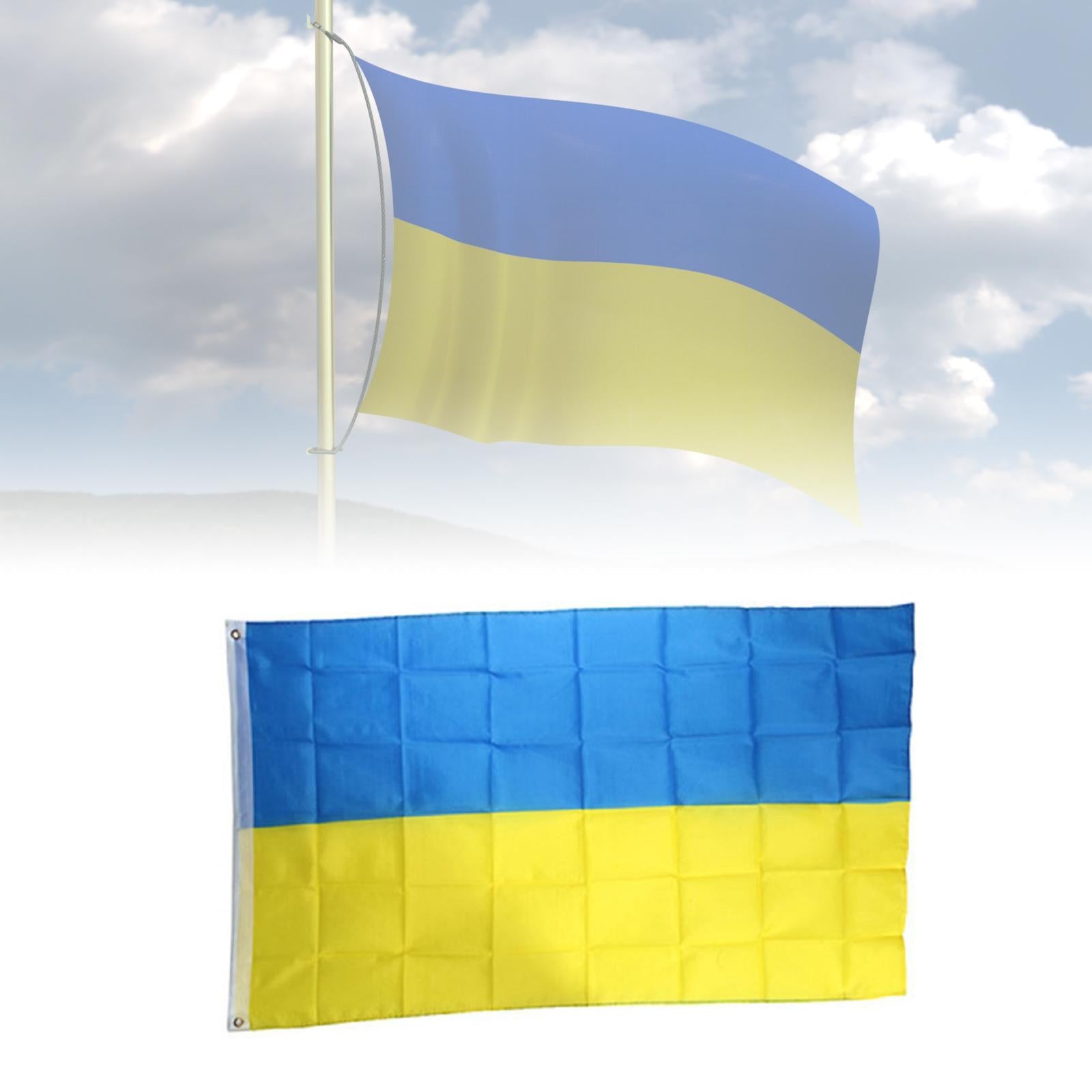 Ukraine Flag Lightweight Yellow and Blue Color Polyester Holiday Celebration