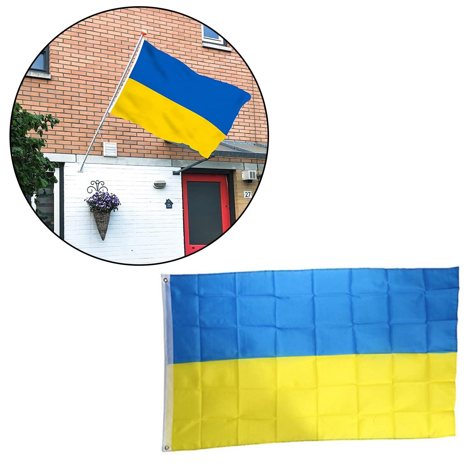 Ukraine Flag Lightweight Yellow and Blue Color Polyester Holiday Celebration