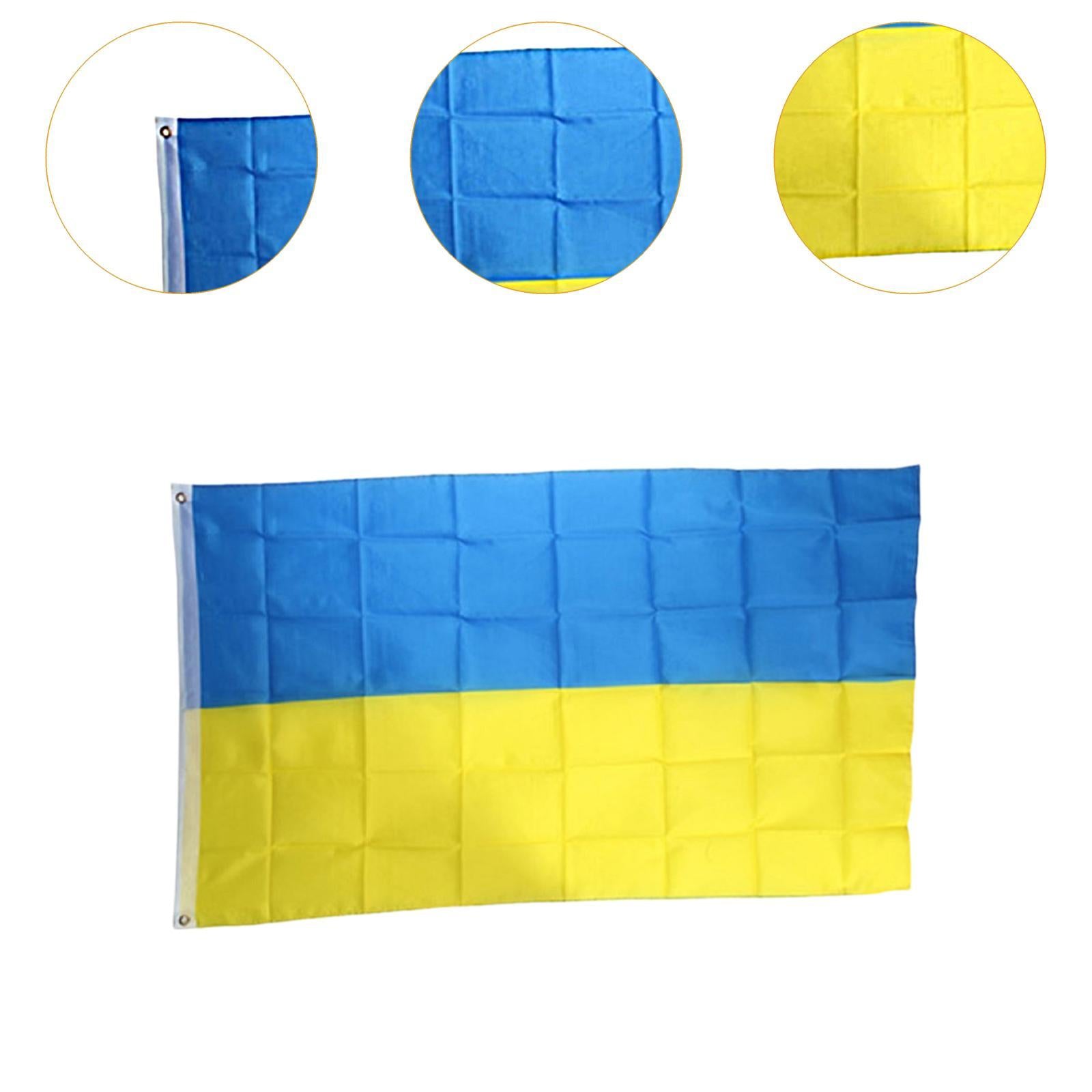 Ukraine Flag Lightweight Yellow and Blue Color Polyester Holiday Celebration