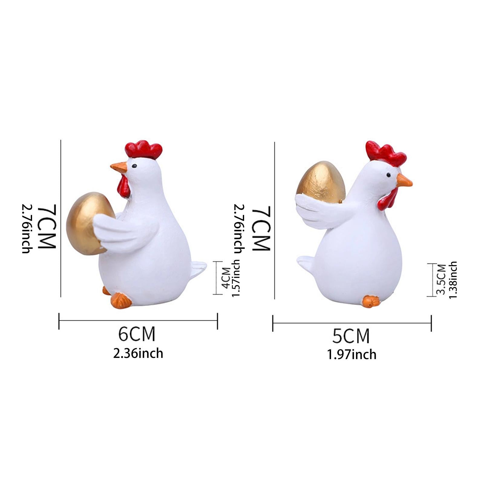 2 Pieces Easter Statue Gift Chick Sculpture for Housewarming Desktop Cabinet