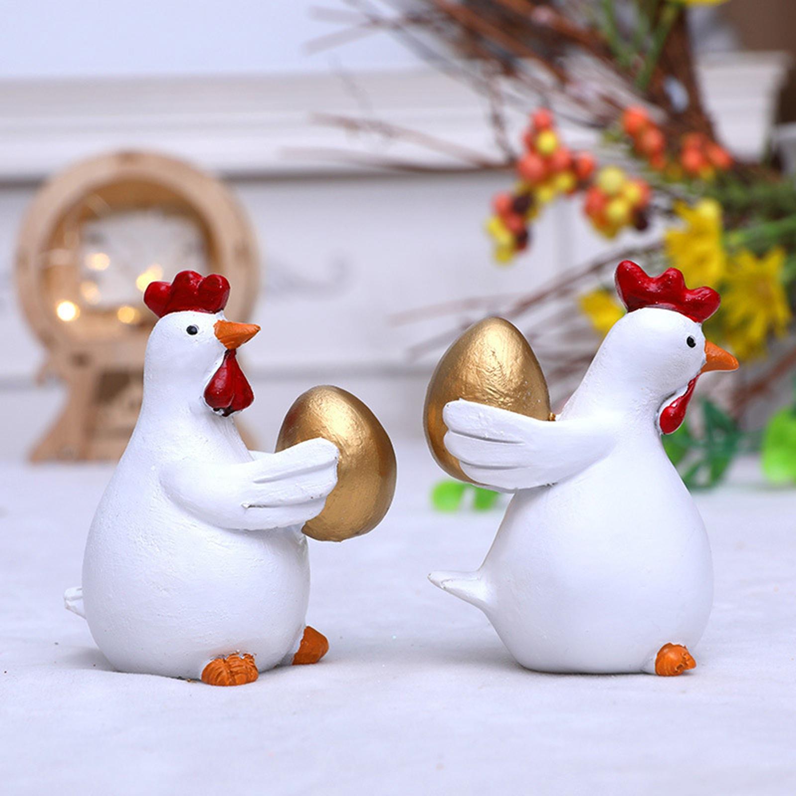 2 Pieces Easter Statue Gift Chick Sculpture for Housewarming Desktop Cabinet
