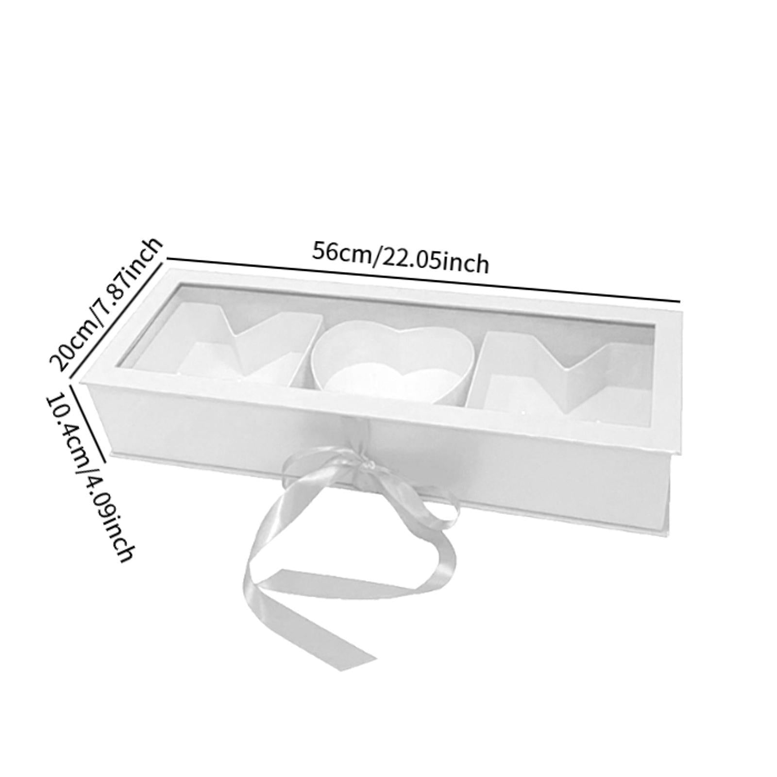 Mom Gift Flower Fillable Box Lightweight for Floral Arrangement 22x7.8x4inch White