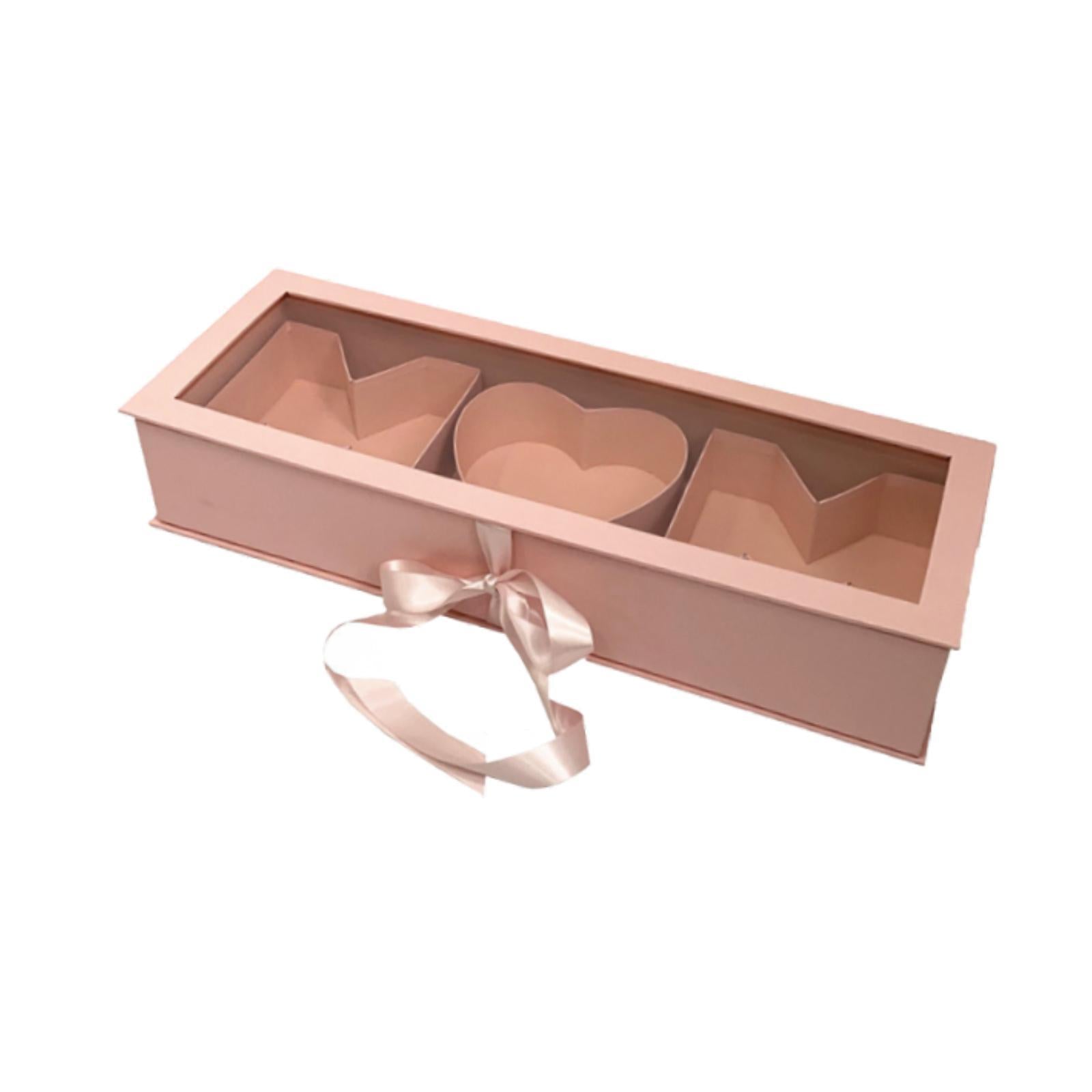 Mom Gift Flower Fillable Box Lightweight for Floral Arrangement 22x7.8x4inch Pink