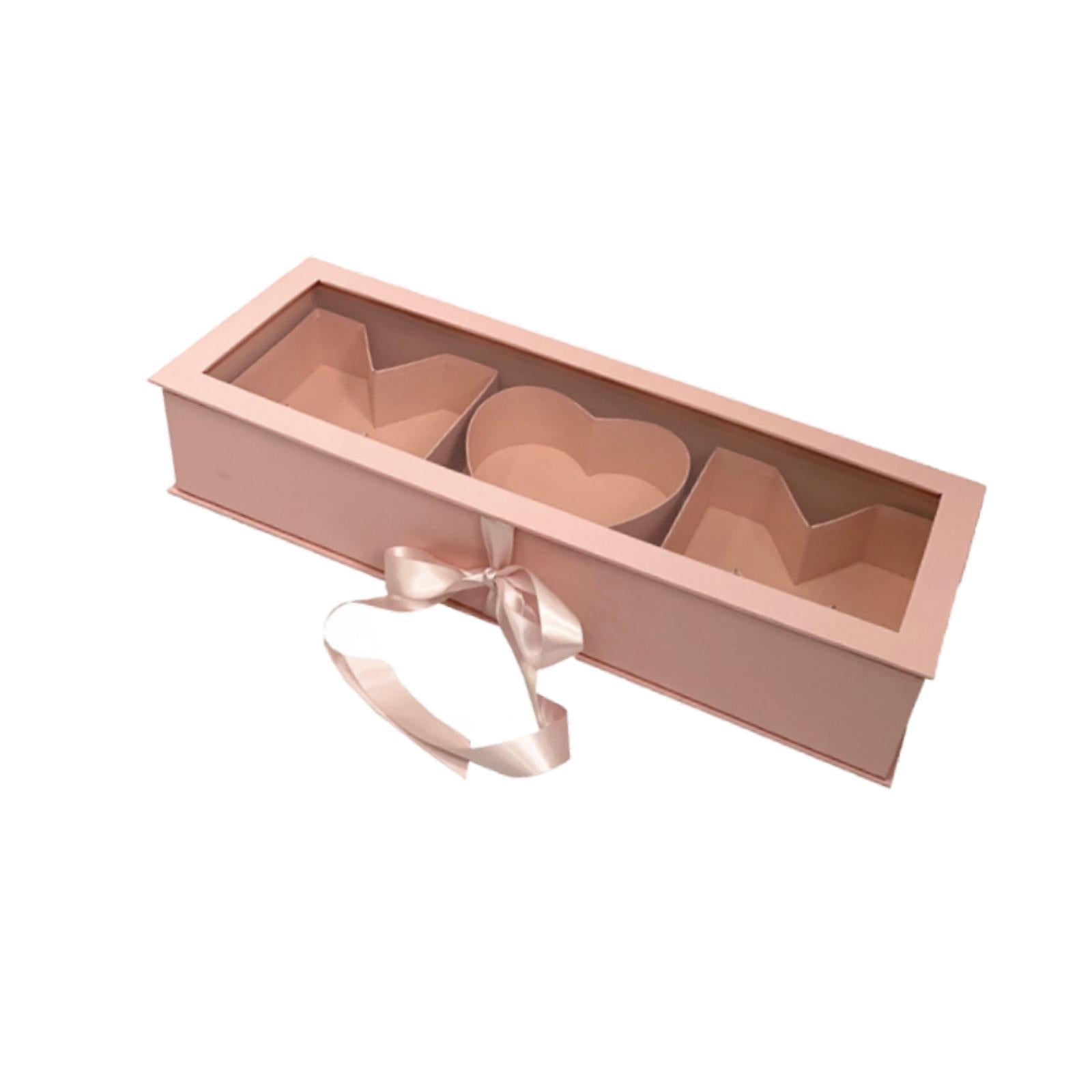 Mom Gift Flower Fillable Box Lightweight for Floral Arrangement 22x7.8x4inch Pink