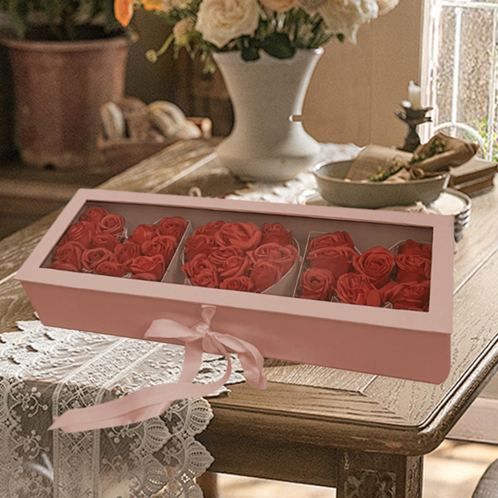 Mom Gift Flower Fillable Box Lightweight for Floral Arrangement 22x7.8x4inch Pink