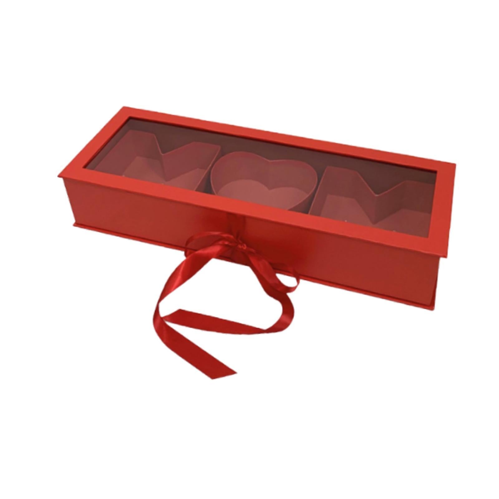 Mom Gift Flower Fillable Box Lightweight for Floral Arrangement 22x7.8x4inch Red