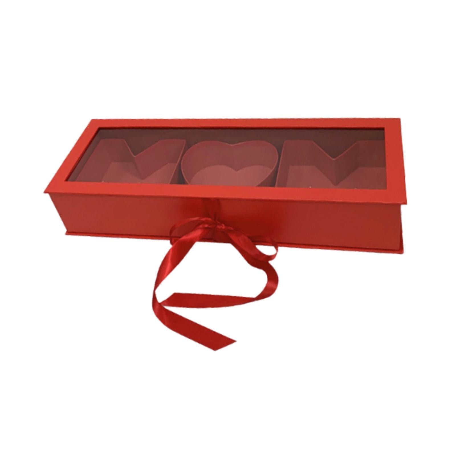 Mom Gift Flower Fillable Box Lightweight for Floral Arrangement 22x7.8x4inch Red