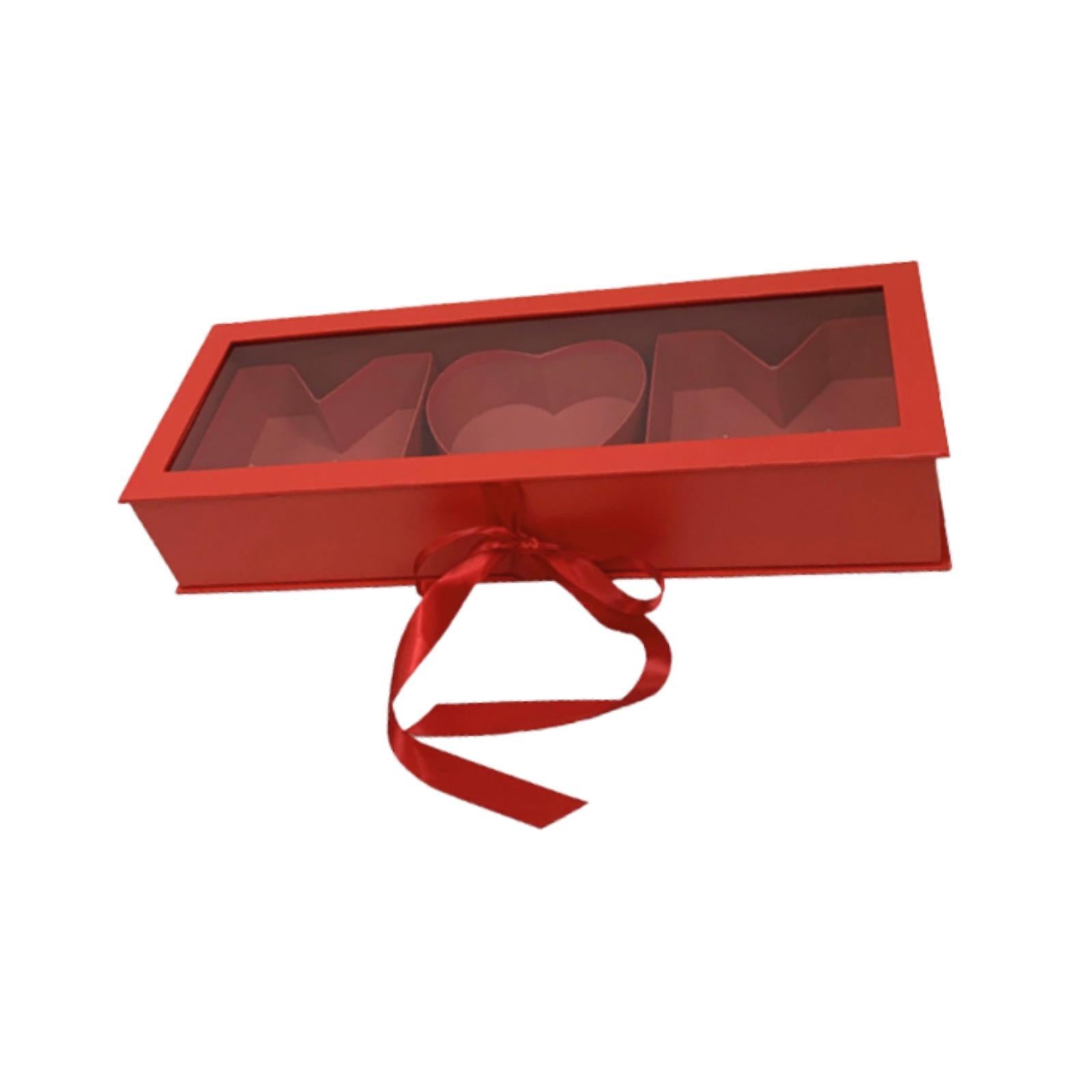 Mom Gift Flower Fillable Box Lightweight for Floral Arrangement 22x7.8x4inch Red