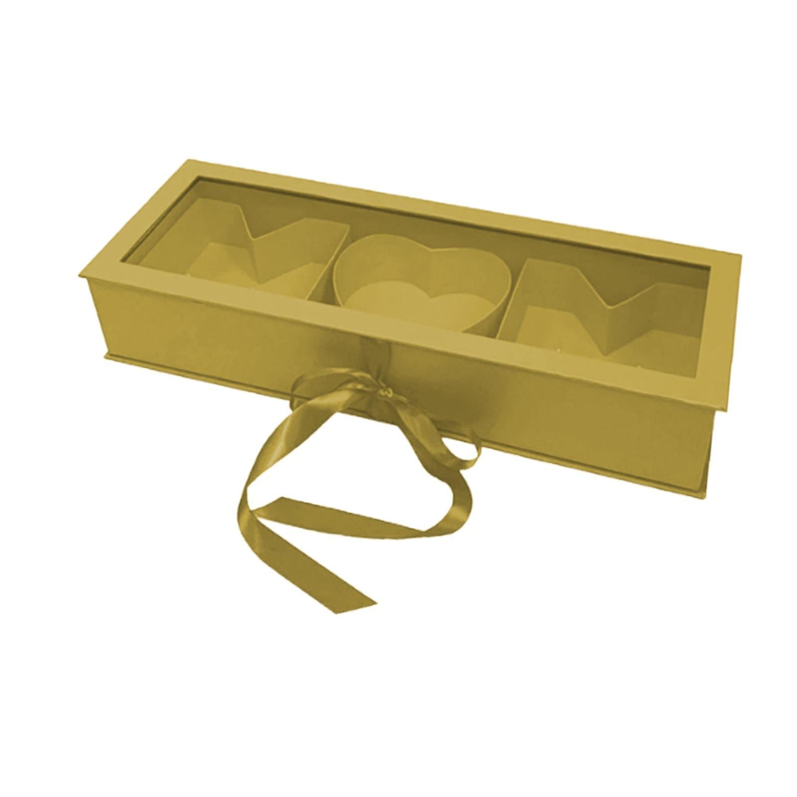 Mom Gift Flower Fillable Box Lightweight for Floral Arrangement 22x7.8x4inch Golden