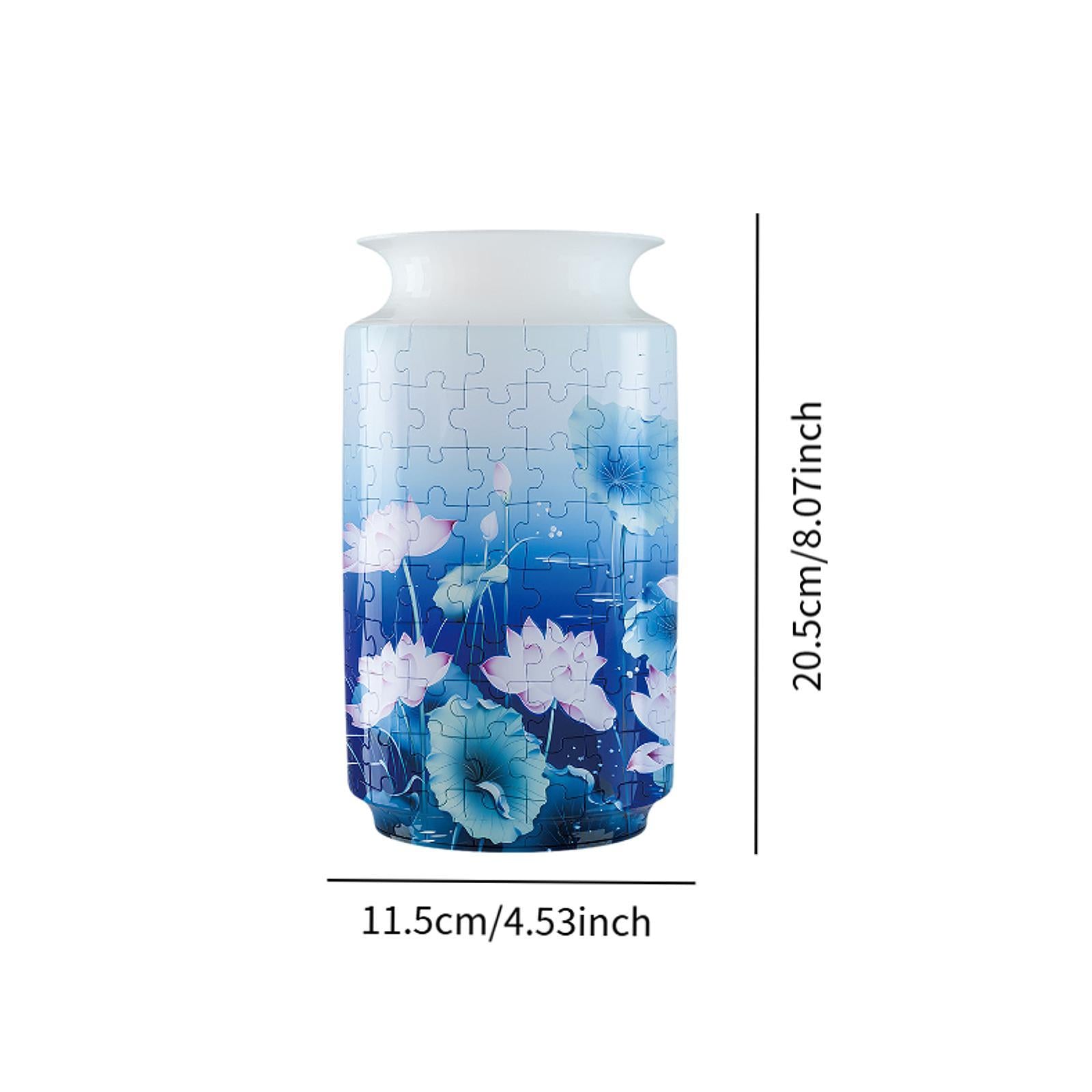 3D Puzzle Flower Vase Desktop Centerpiece Simple Party Decorative Flower Pot Lotus Pattern
