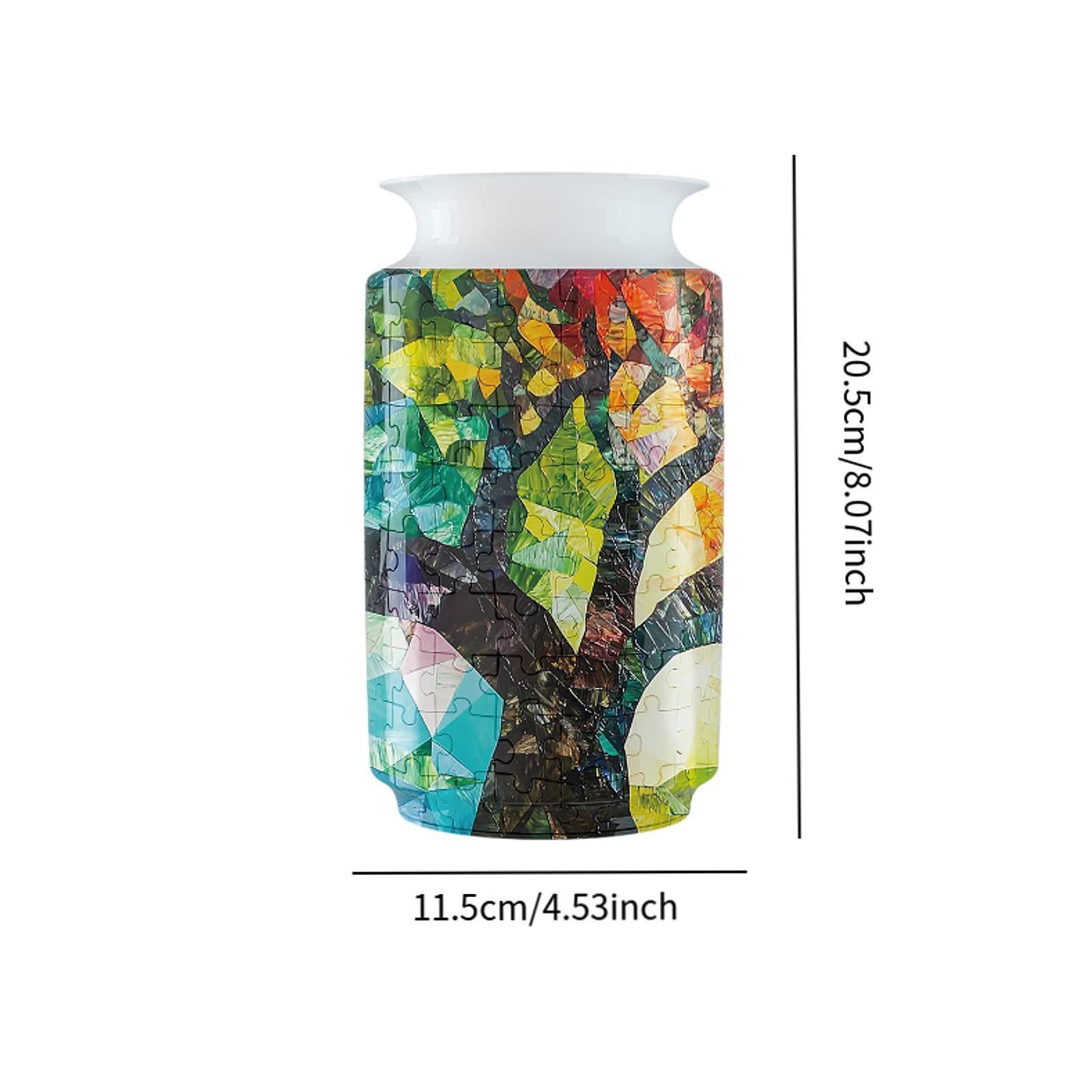 3D Puzzle Flower Vase Desktop Centerpiece Simple Party Decorative Flower Pot Tree Pattern