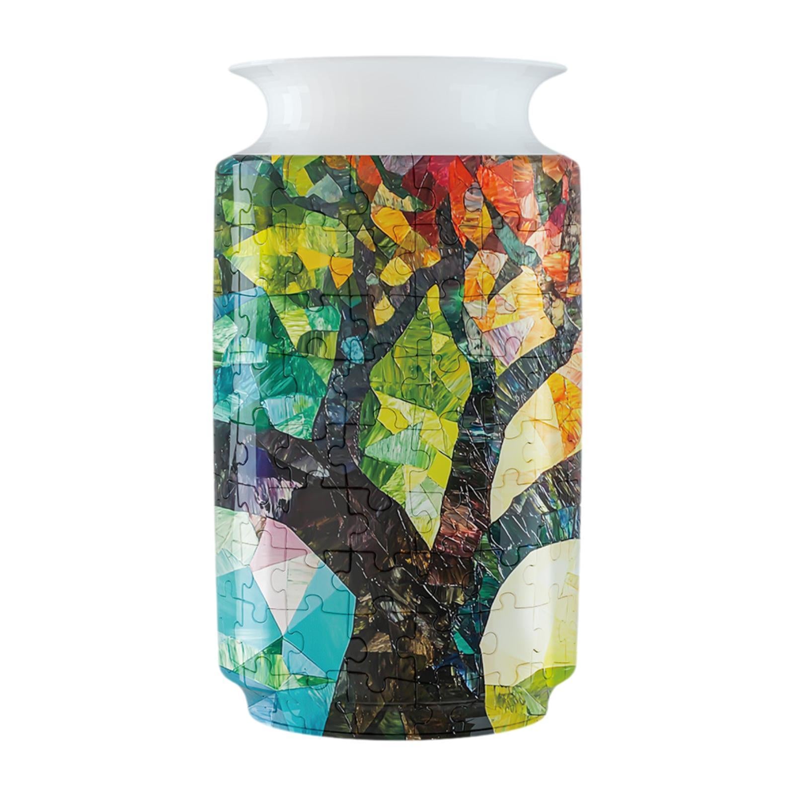 3D Puzzle Flower Vase Desktop Centerpiece Simple Party Decorative Flower Pot Tree Pattern