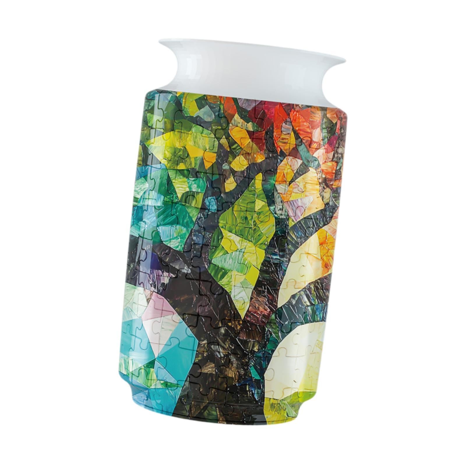 3D Puzzle Flower Vase Desktop Centerpiece Simple Party Decorative Flower Pot Tree Pattern