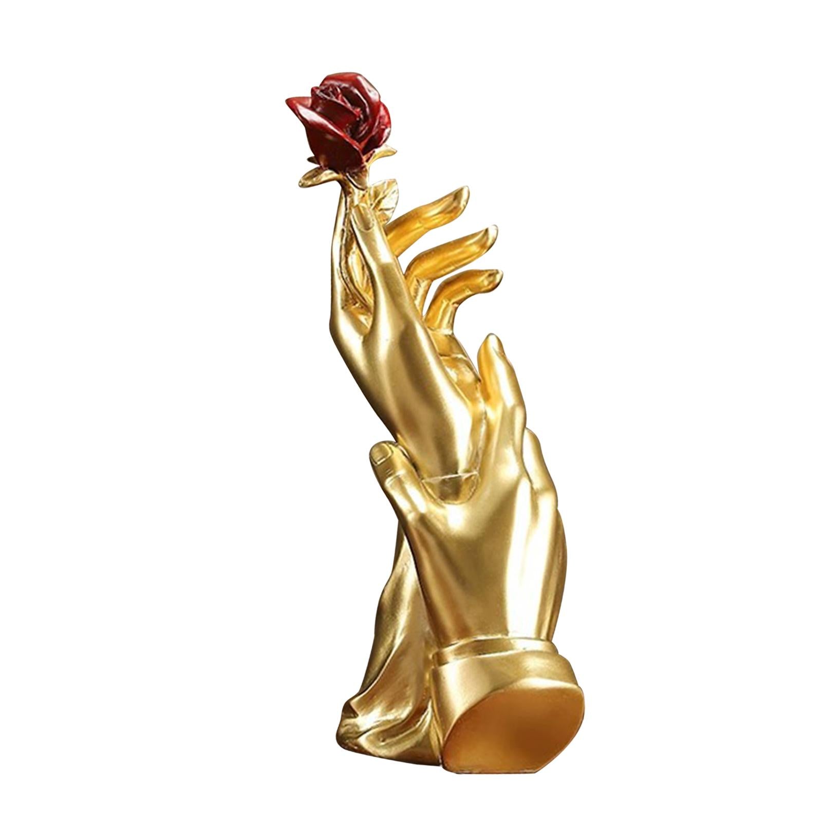 Hand Rose Statue Gift Centerpiece Aesthetic Sculpture for Home Shelf Bedroom