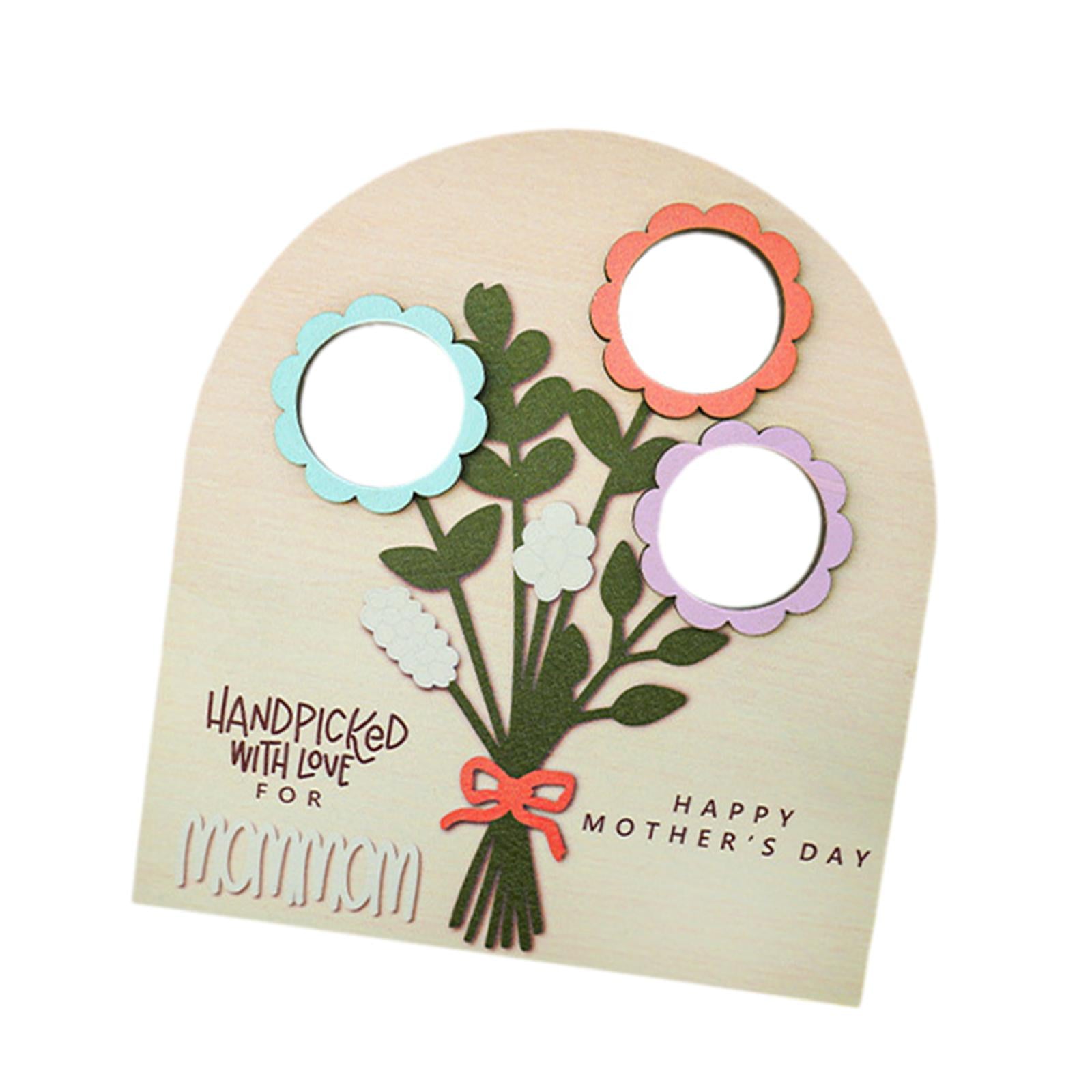 Mothers Day Bouquet Sign Novelty Wooden Ornament for Indoor Office Bookshelf