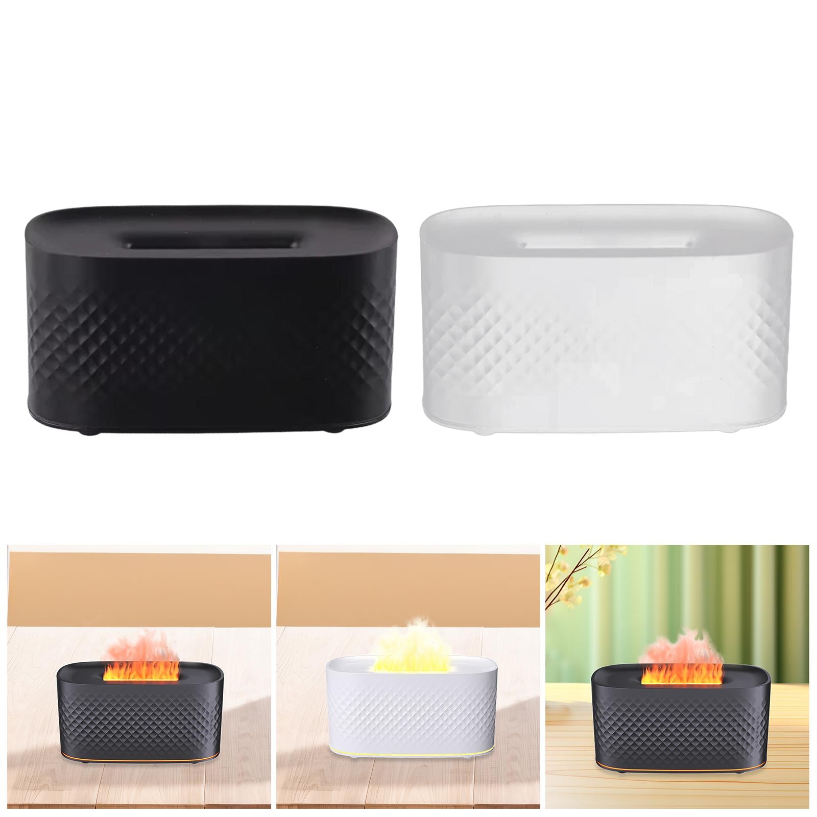 Essential Oil Diffuser 2 Mode Spray Desk Fireplace Yoga Flame Air Humidifier Black