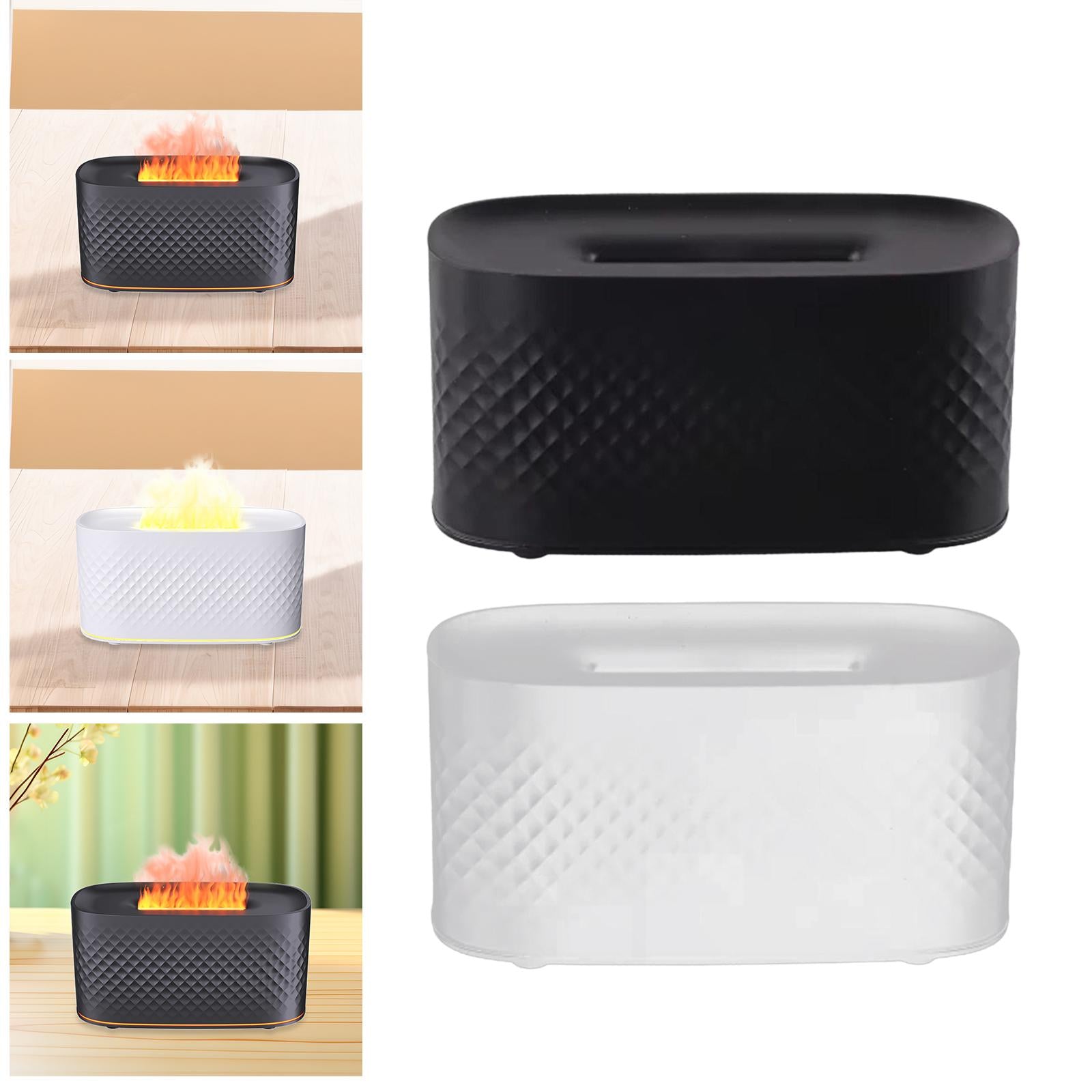 Essential Oil Diffuser 2 Mode Spray Desk Fireplace Yoga Flame Air Humidifier Black