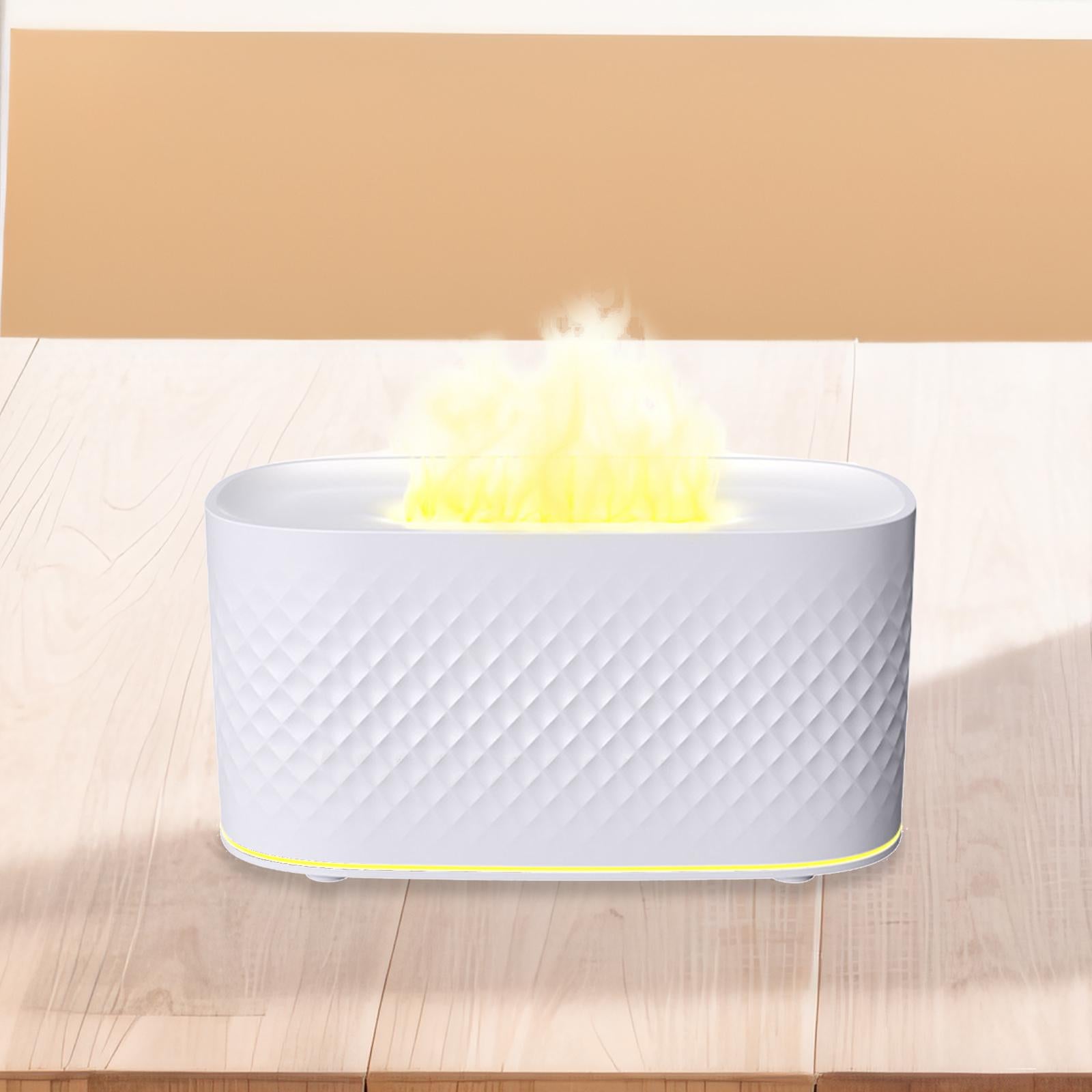 Essential Oil Diffuser 2 Mode Spray Desk Fireplace Yoga Flame Air Humidifier White