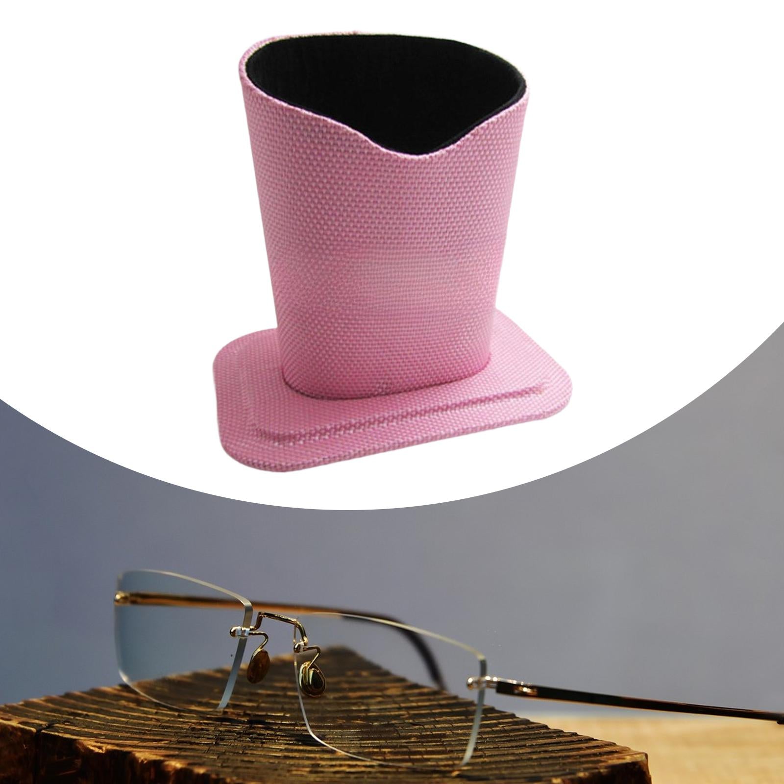 Eyeglasses Holder Stable Glasses Stand Case for Nightstand Table Living Room Pink