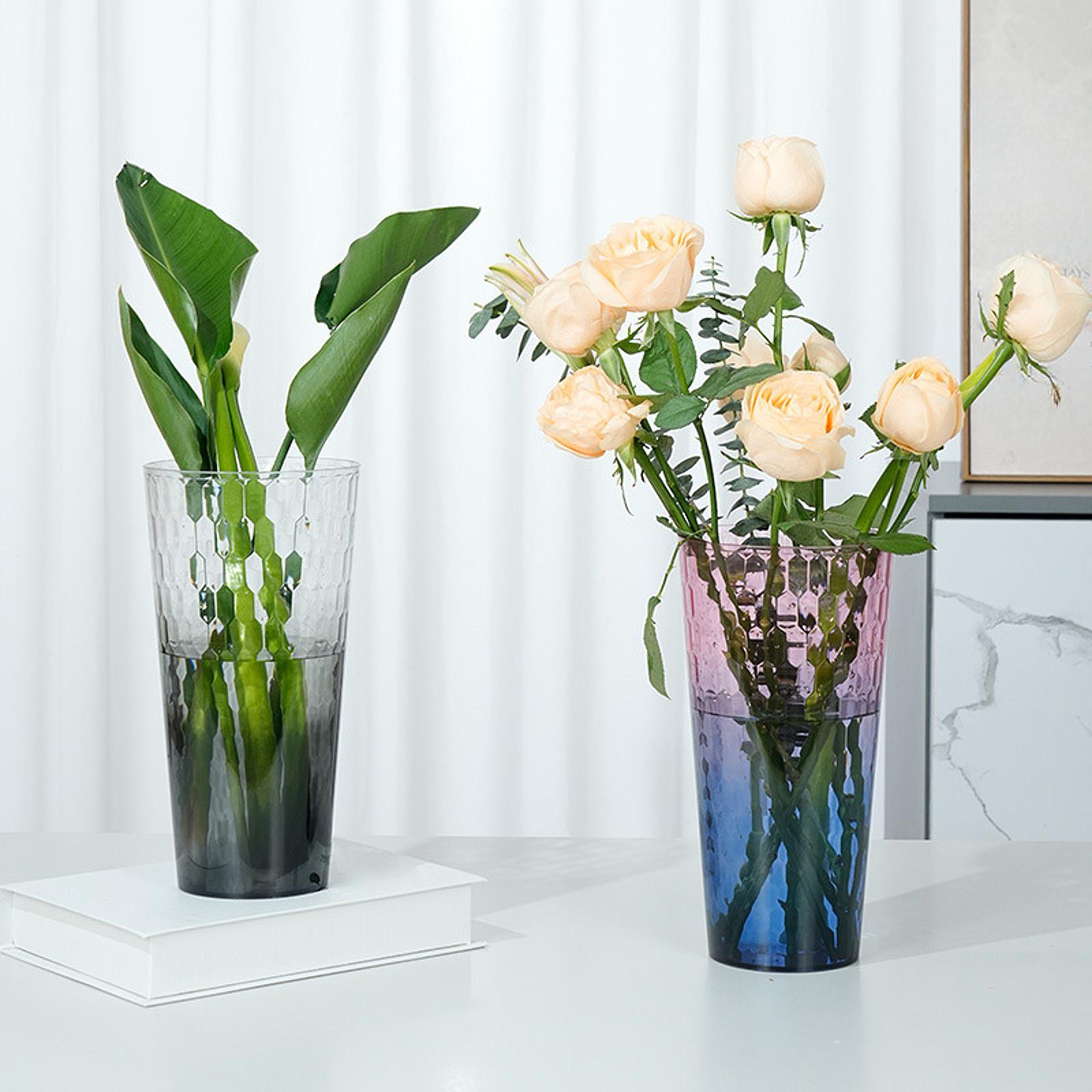 Flower Vase Dry Flowers Desk Floral Arrangement for Mantel Fireplace Wedding Blue Pink