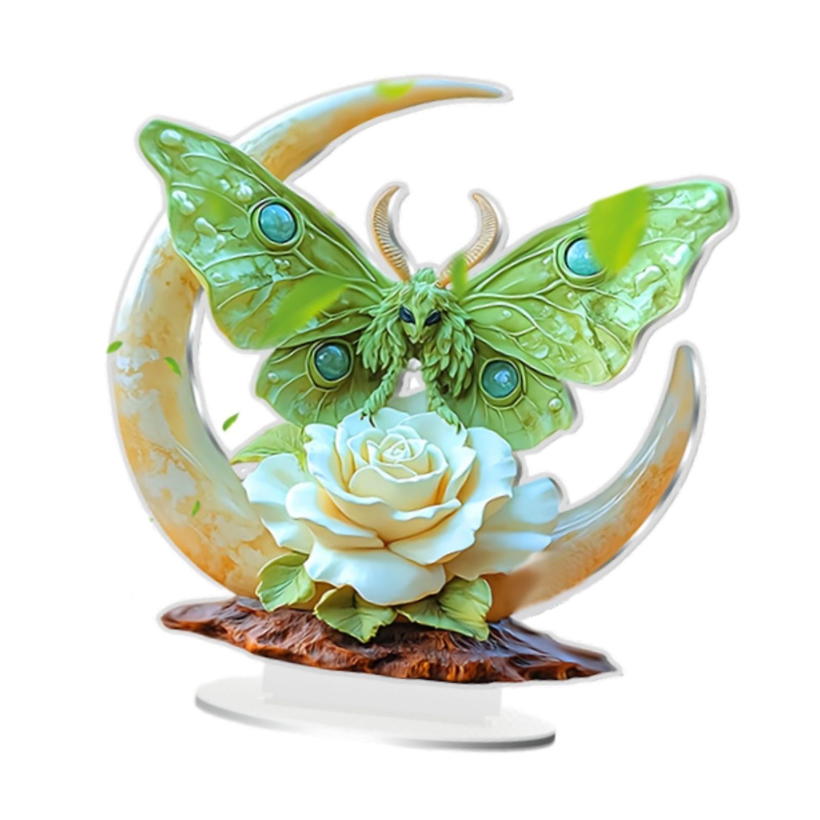 2D Multi Coloured Plaque Table Sign Versatile with Bracket Tabletop Ornament White flower Pattern