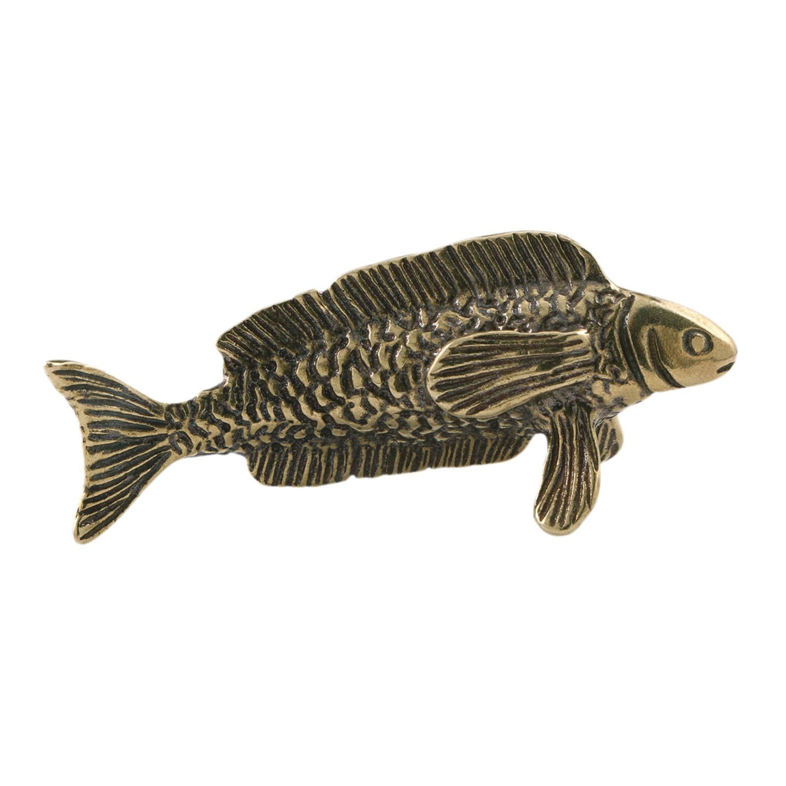 Brass Fish Sculpture Portable Tea Pet Ornament for Study Fireplace Tea House