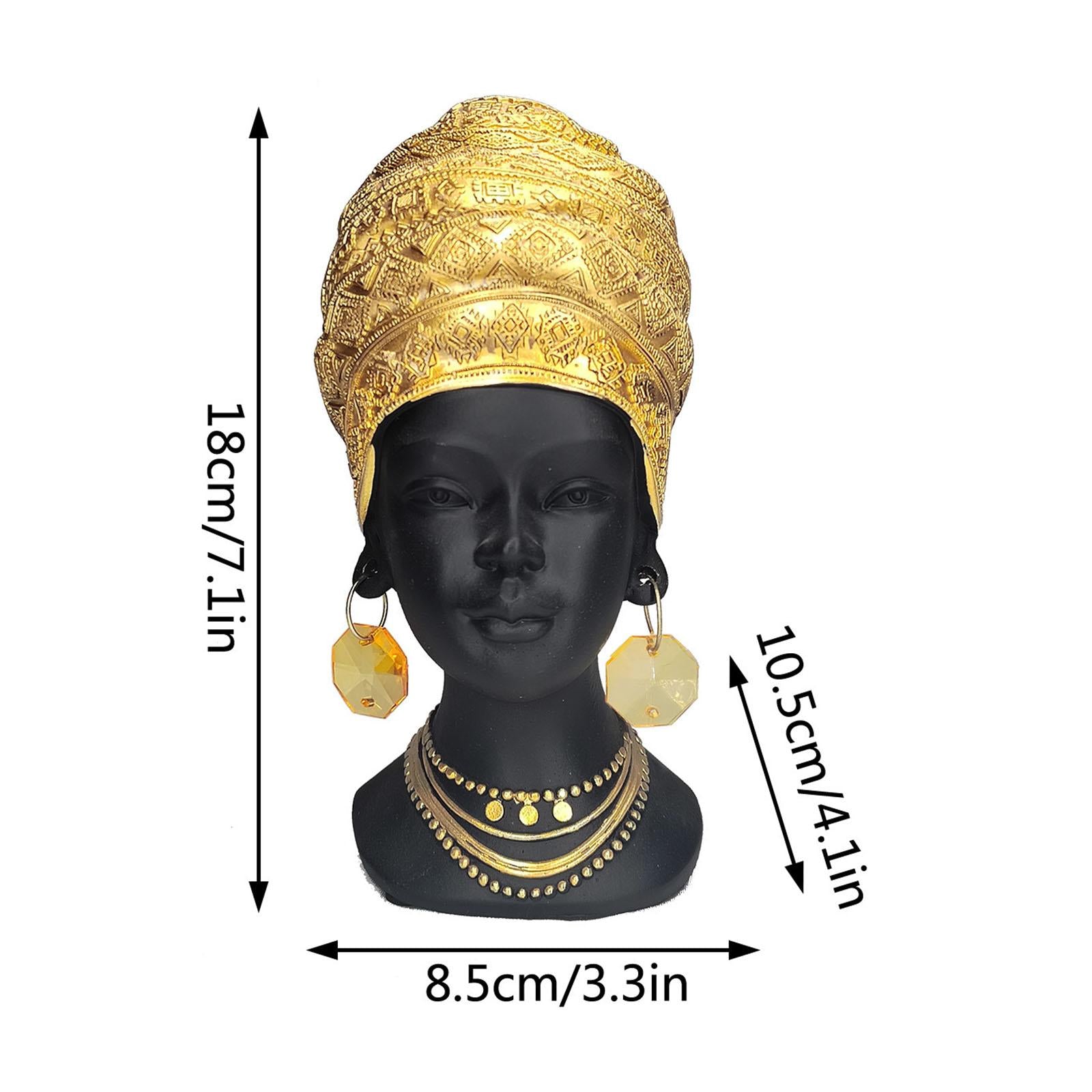 African Woman Statue Gift Craft Tabletop Ornament for Office Bookshelf Hotel