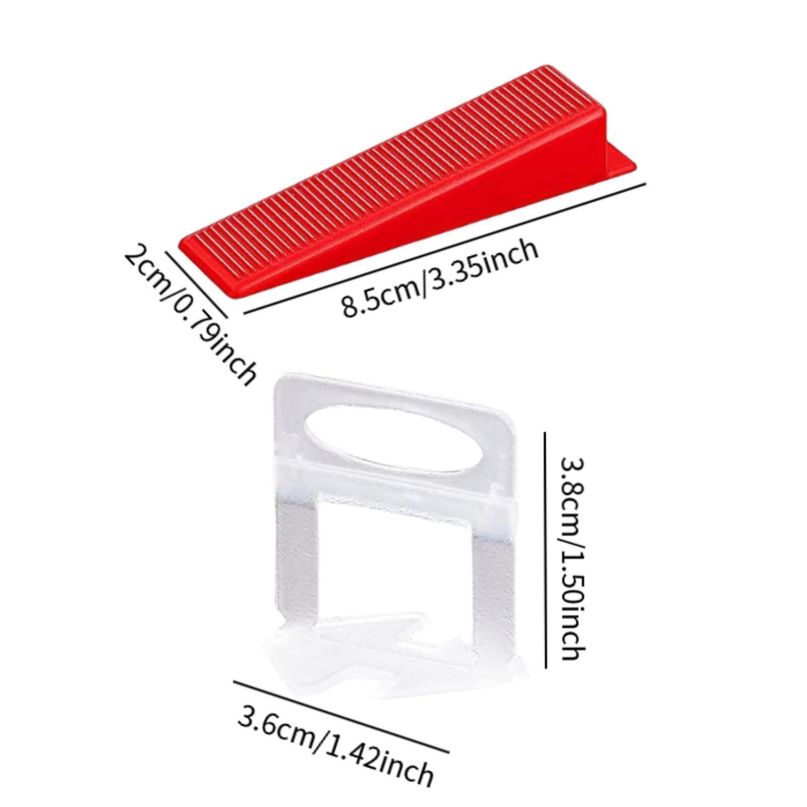 Tiling Installation Tool with 100 Tile Spacers Clips and 100 Reusable Wedge red