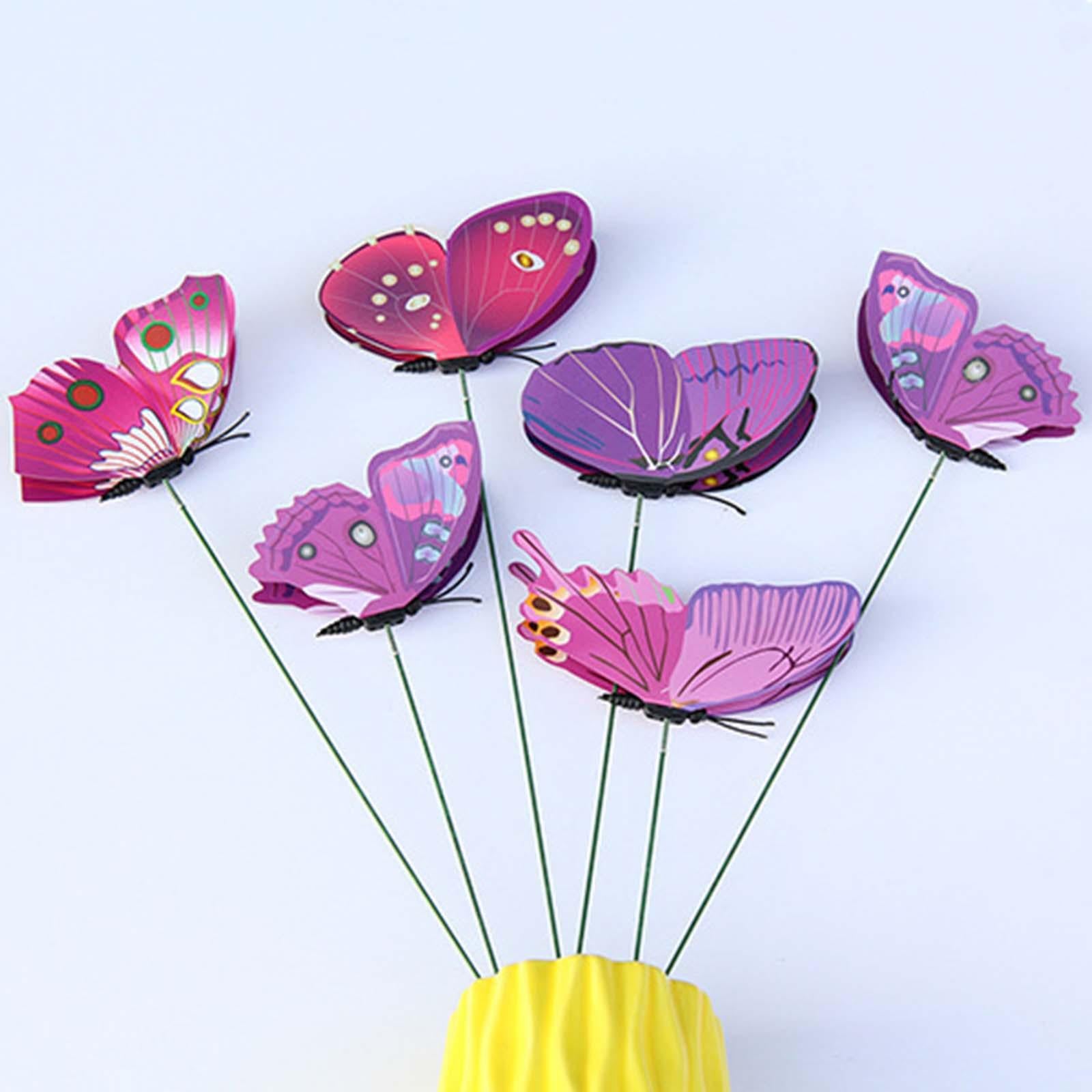 24x Butterfly Garden Stakes Housewarming Patio Butterfly Decorations Outdoor Purple
