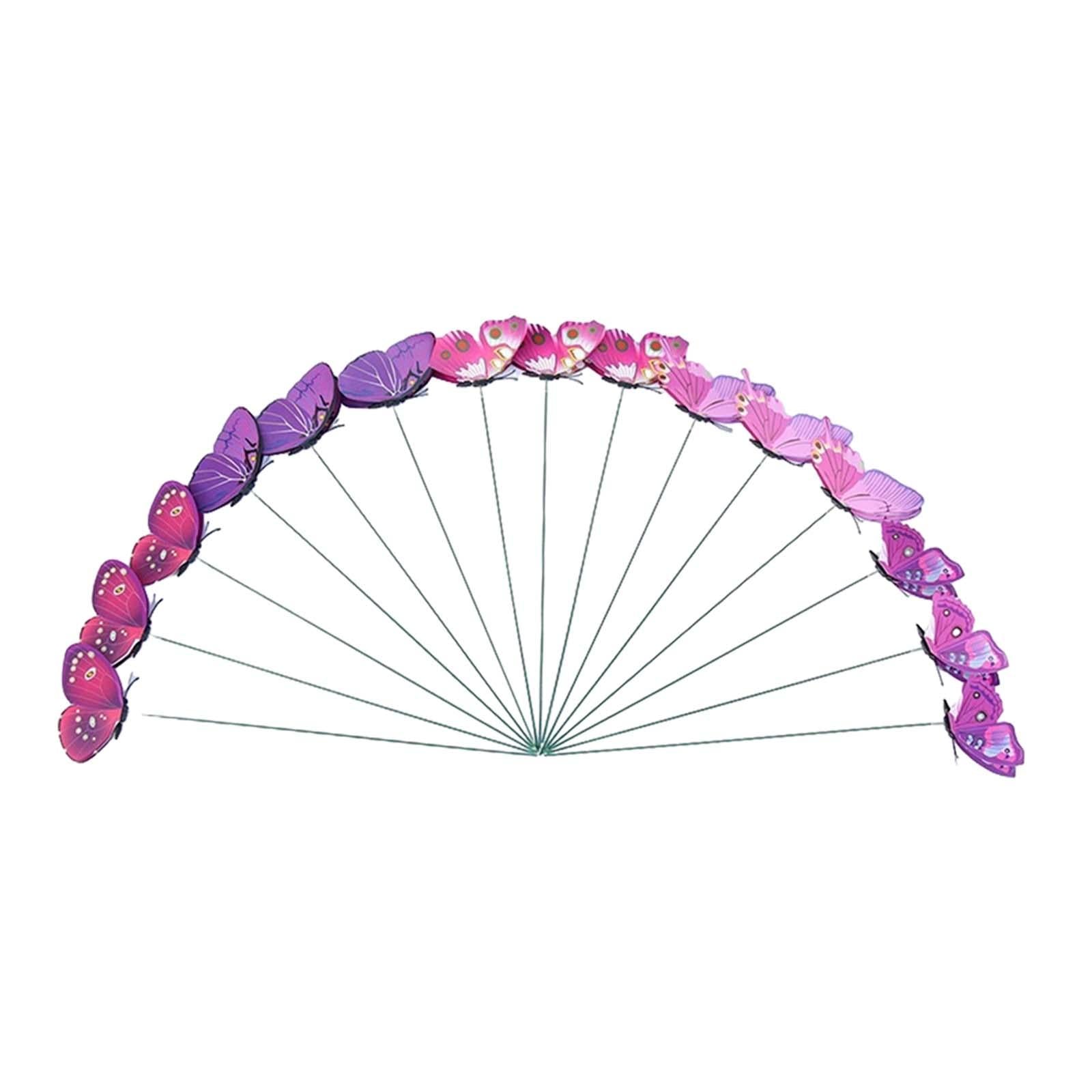 24x Butterfly Garden Stakes Housewarming Patio Butterfly Decorations Outdoor Purple