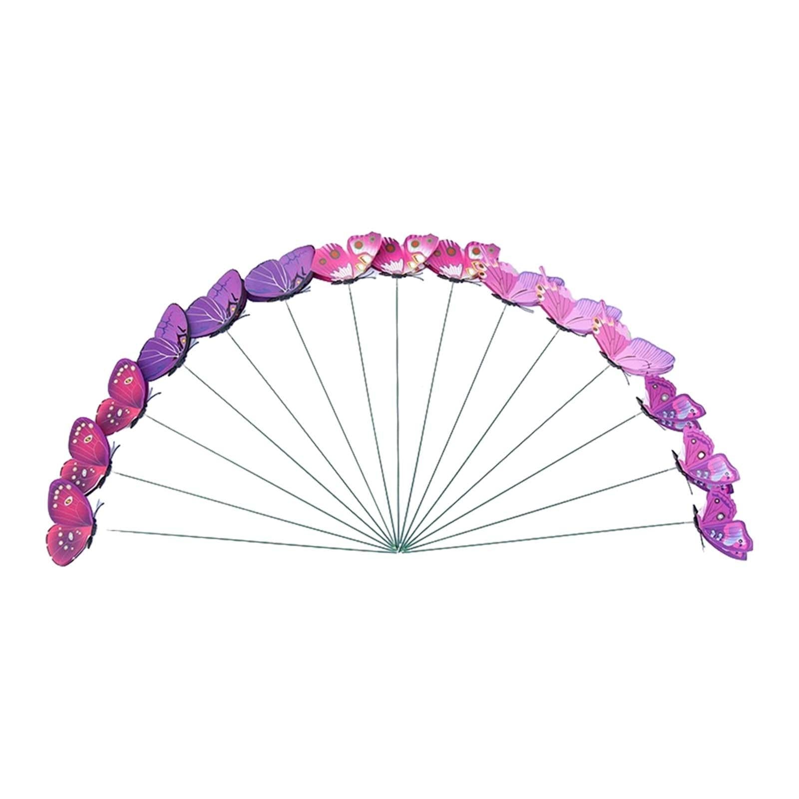 24x Butterfly Garden Stakes Housewarming Patio Butterfly Decorations Outdoor Purple