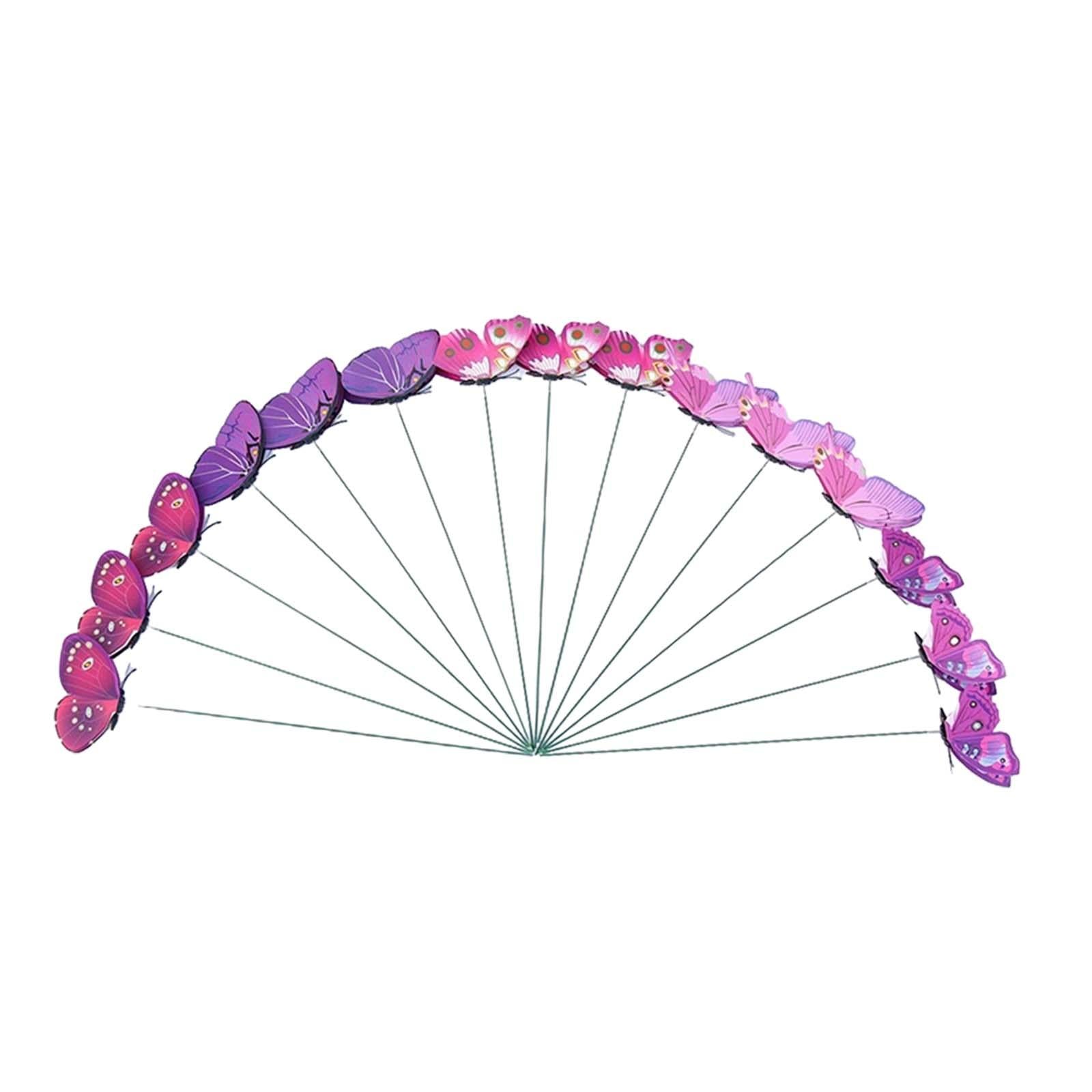 24x Butterfly Garden Stakes Housewarming Patio Butterfly Decorations Outdoor Purple