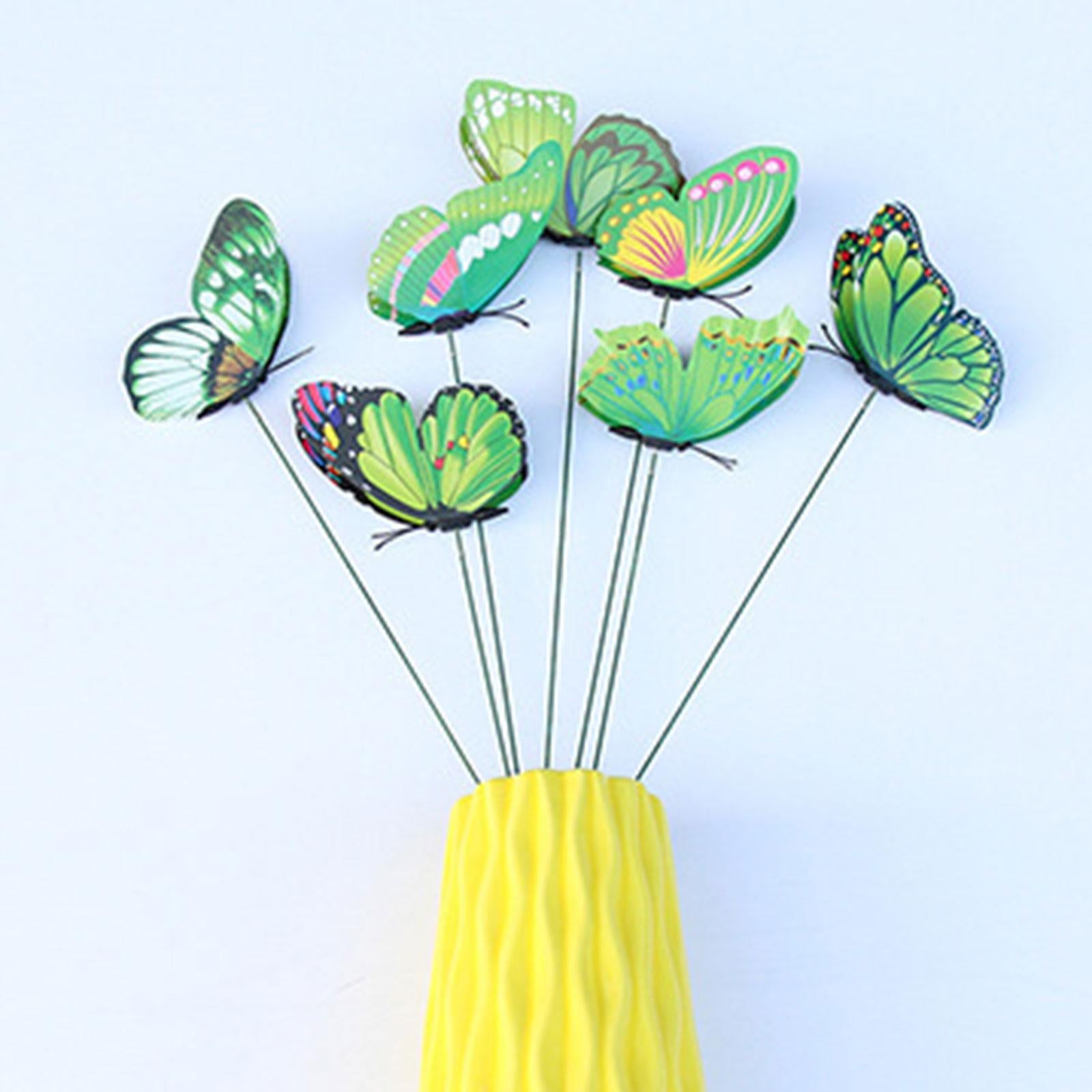 24x Butterfly Garden Stakes Housewarming Patio Butterfly Decorations Outdoor Green