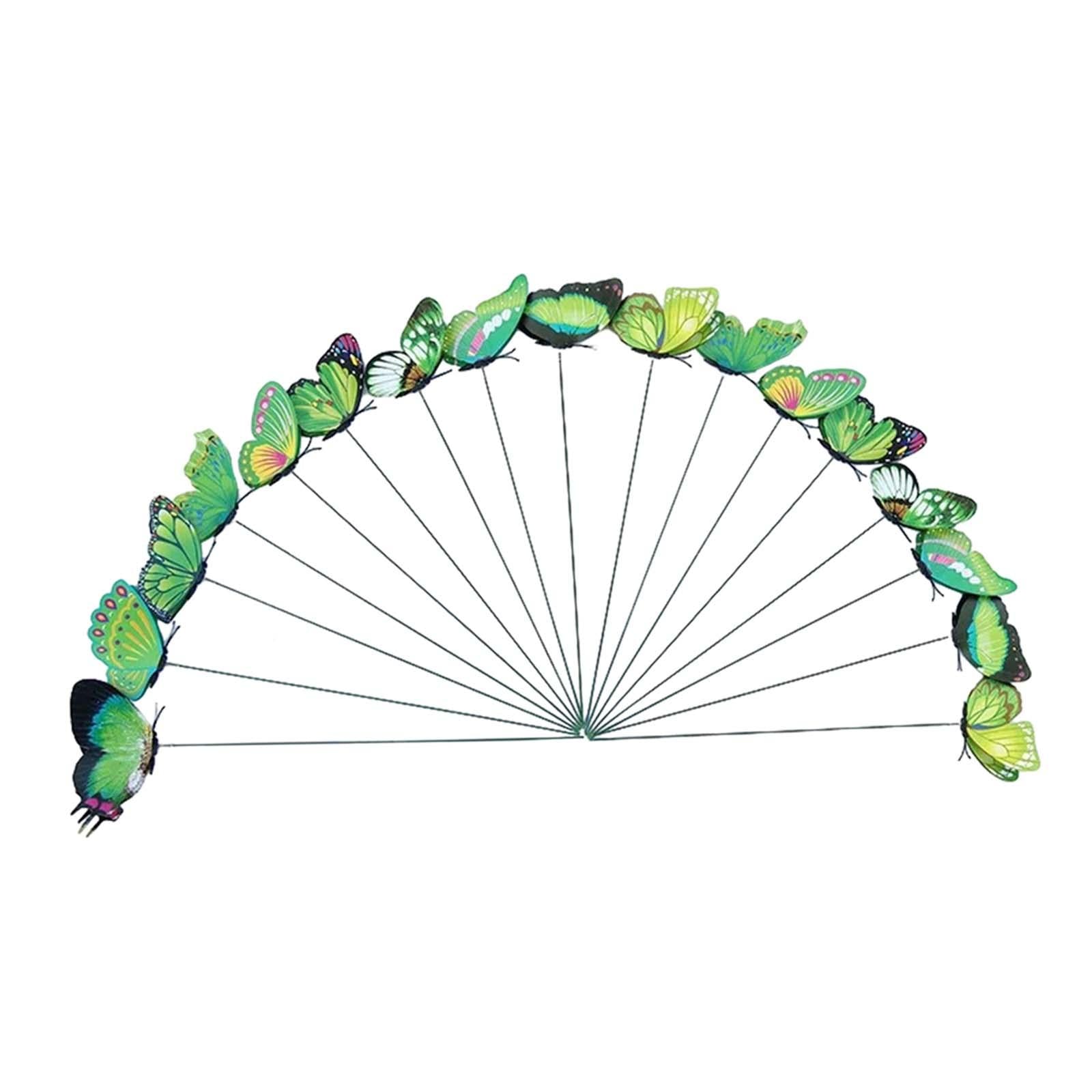 24x Butterfly Garden Stakes Housewarming Patio Butterfly Decorations Outdoor Green