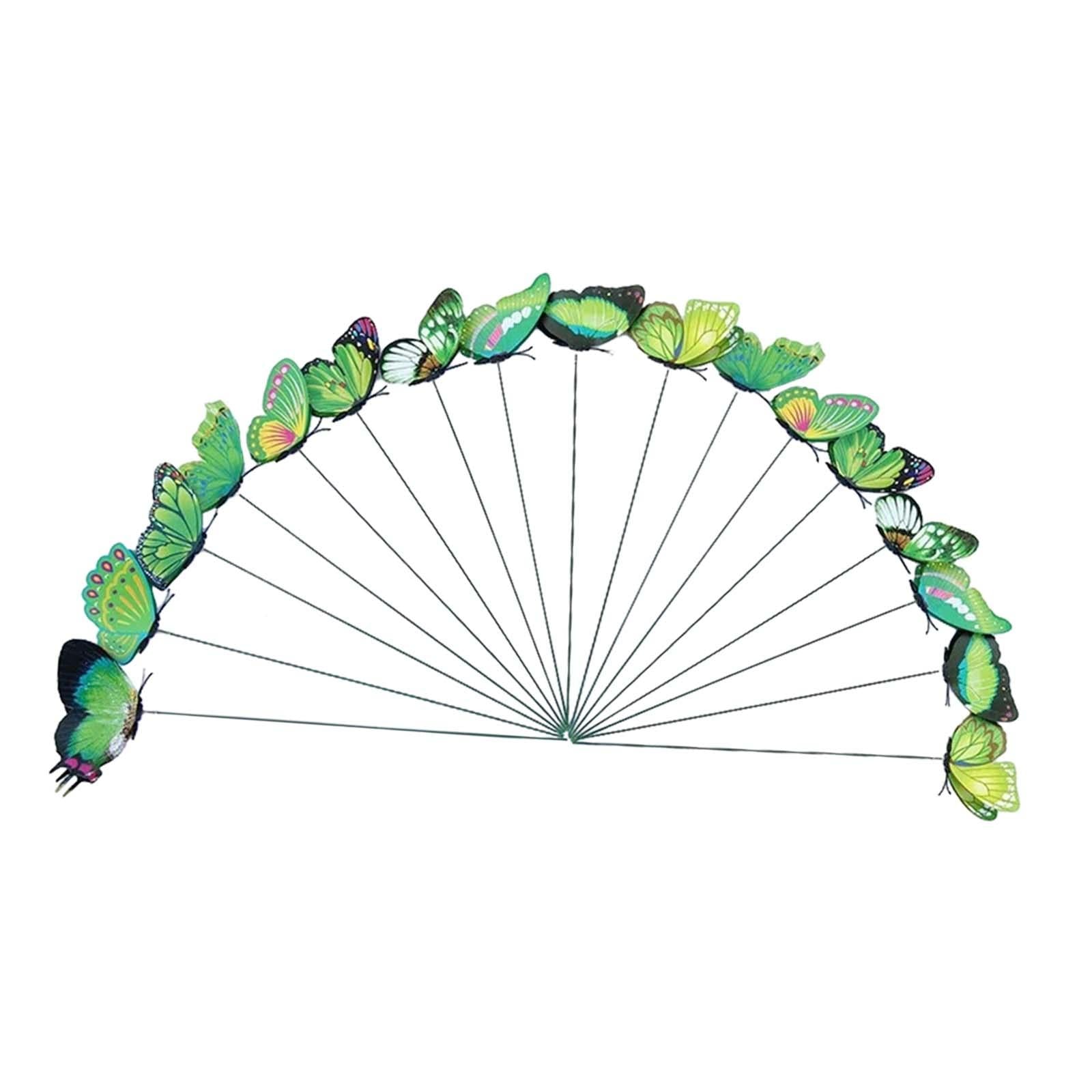 24x Butterfly Garden Stakes Housewarming Patio Butterfly Decorations Outdoor Green