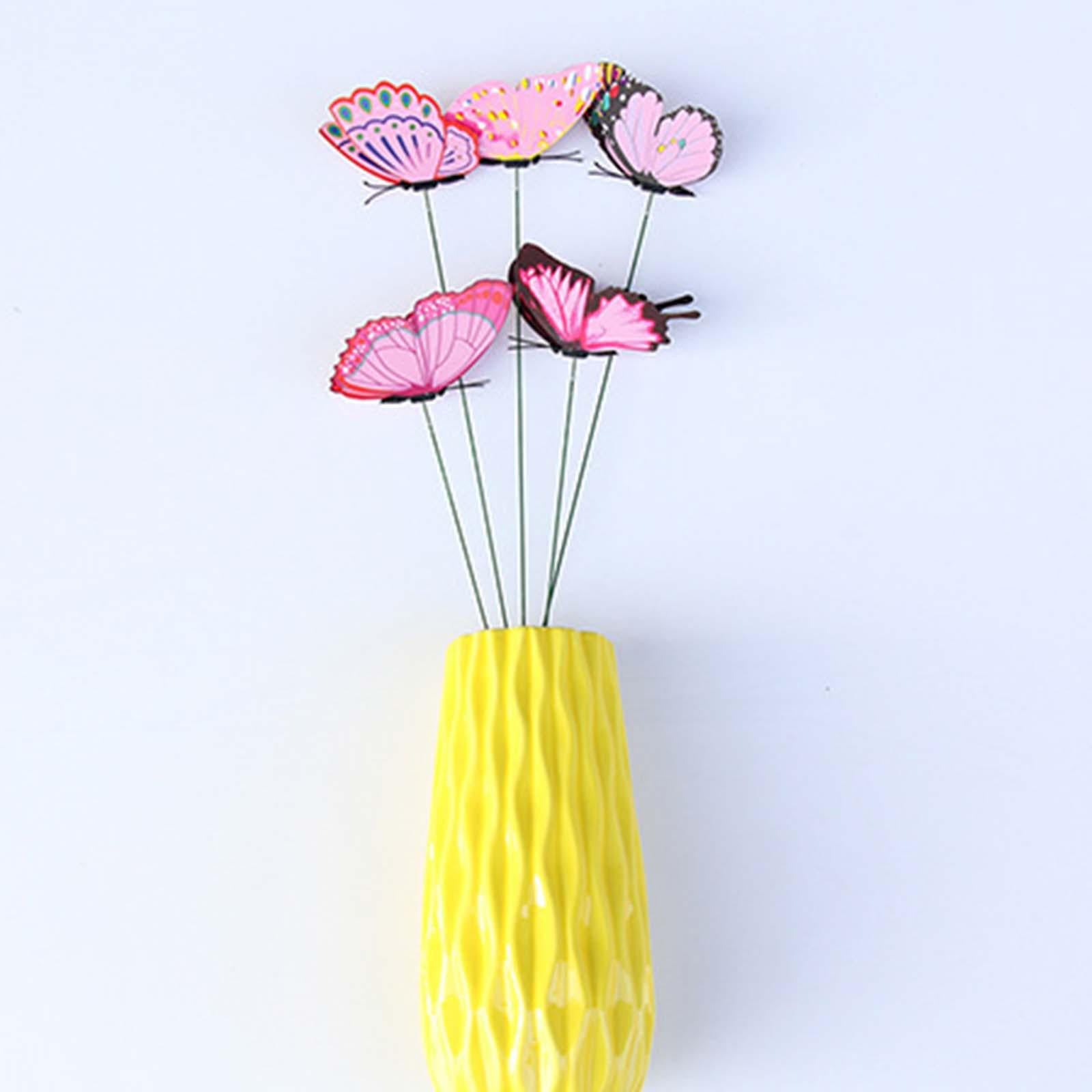24x Butterfly Garden Stakes Housewarming Patio Butterfly Decorations Outdoor Pink