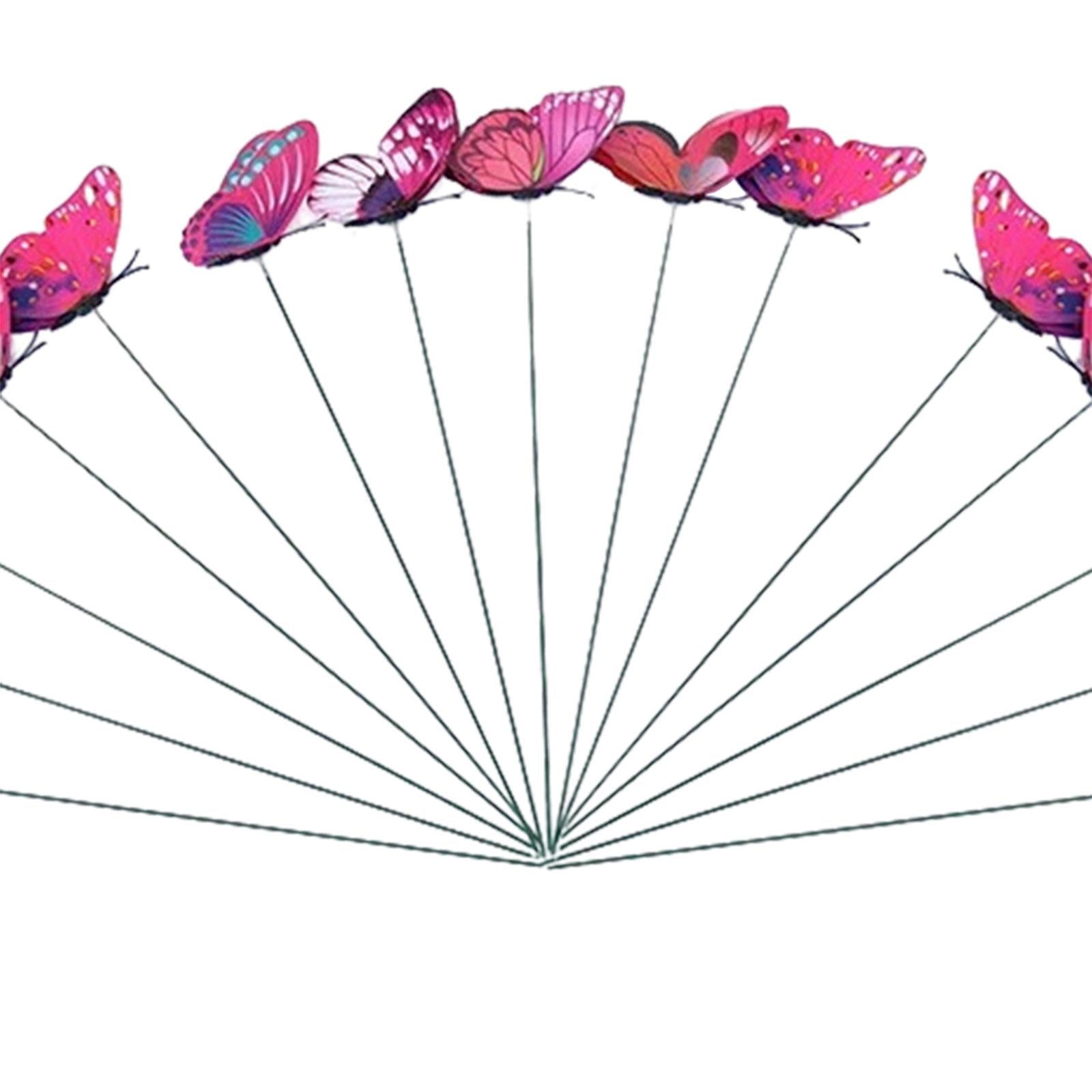 24x Butterfly Garden Stakes Housewarming Patio Butterfly Decorations Outdoor Purple Red