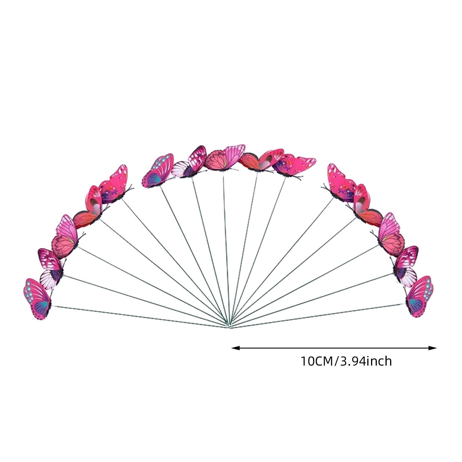 24x Butterfly Garden Stakes Housewarming Patio Butterfly Decorations Outdoor Purple Red