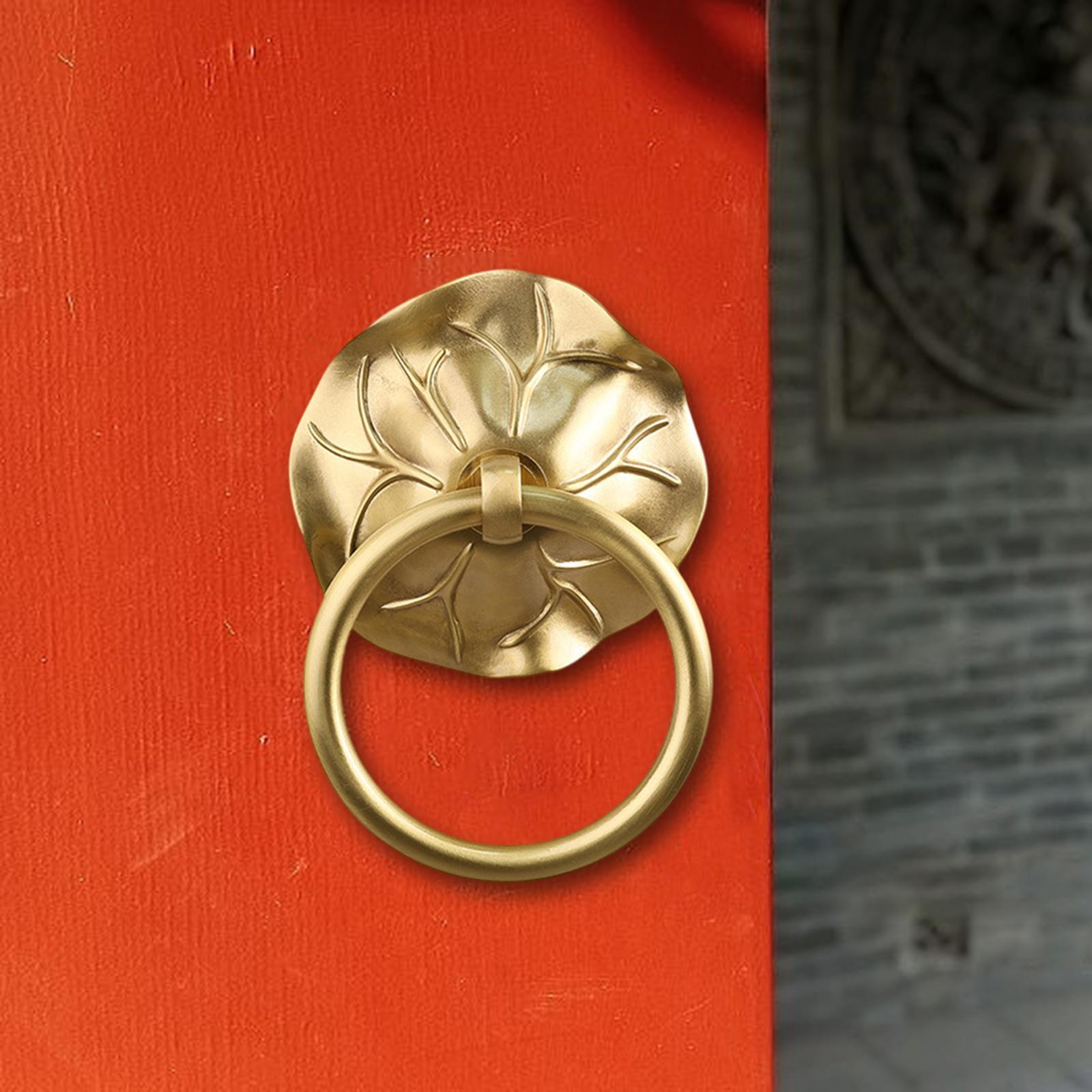 Door Knocker Door Hardware Metal Decorative Door Handle for Garden Barn Shed Gold