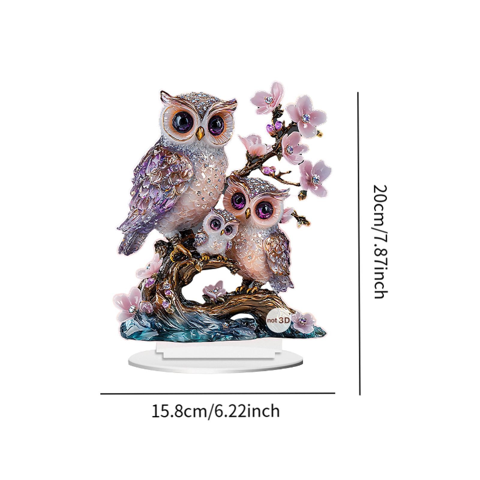 2D Animal Decor Crafts Mother's Day Decoration for Table Cabinet Living Room Owl Sign
