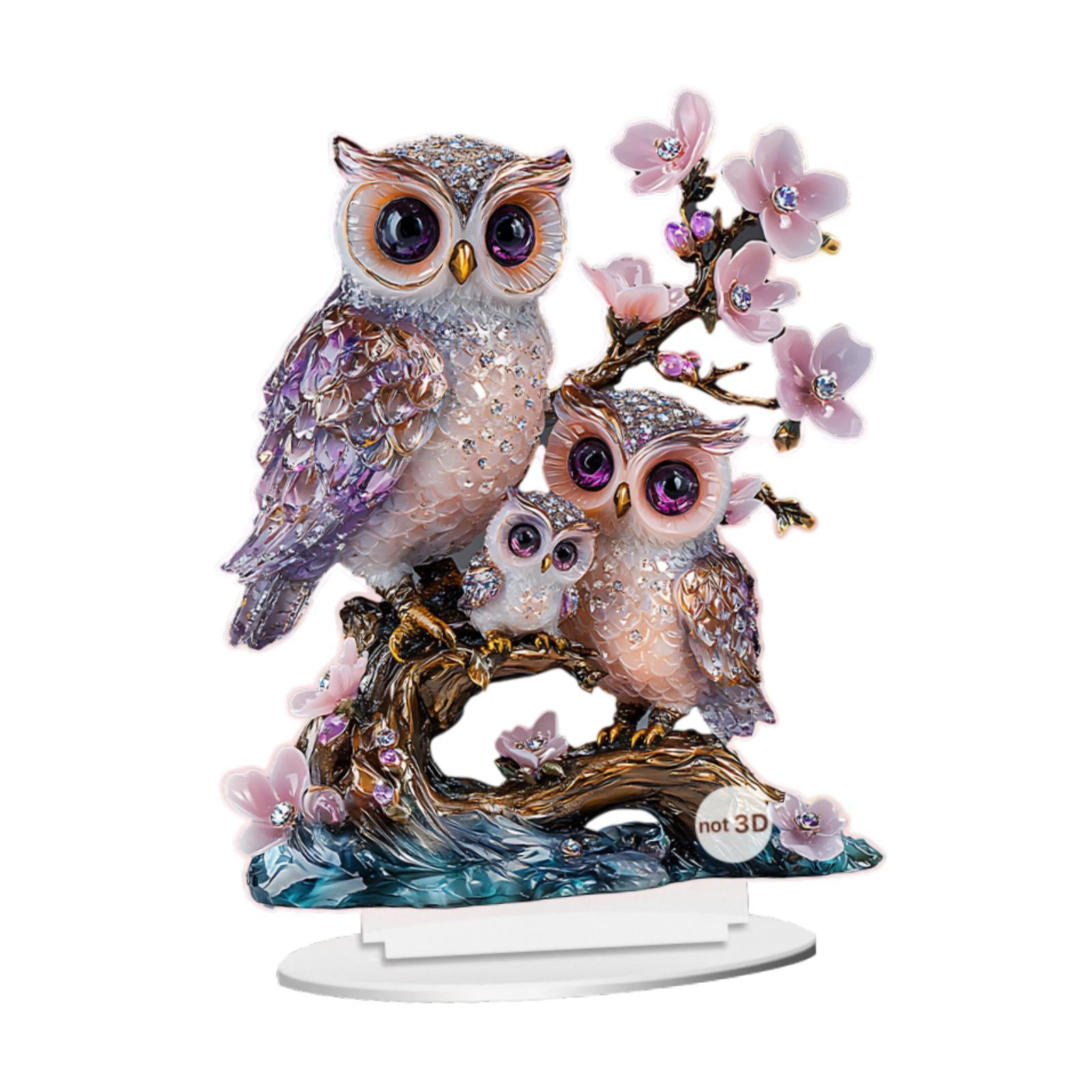 2D Animal Decor Crafts Mother's Day Decoration for Table Cabinet Living Room Owl Sign