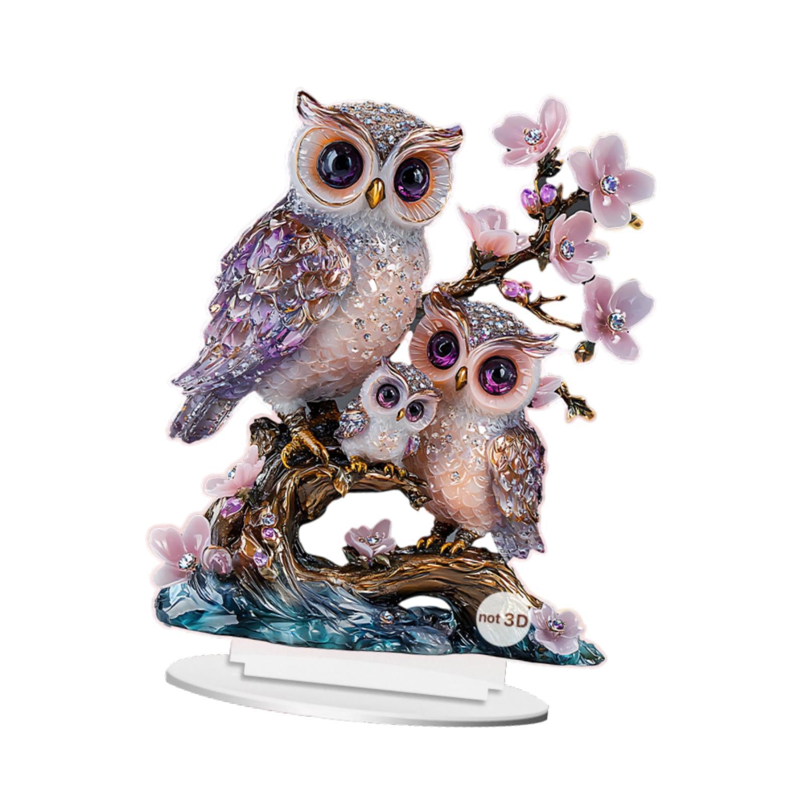 2D Animal Decor Crafts Mother's Day Decoration for Table Cabinet Living Room Owl Sign