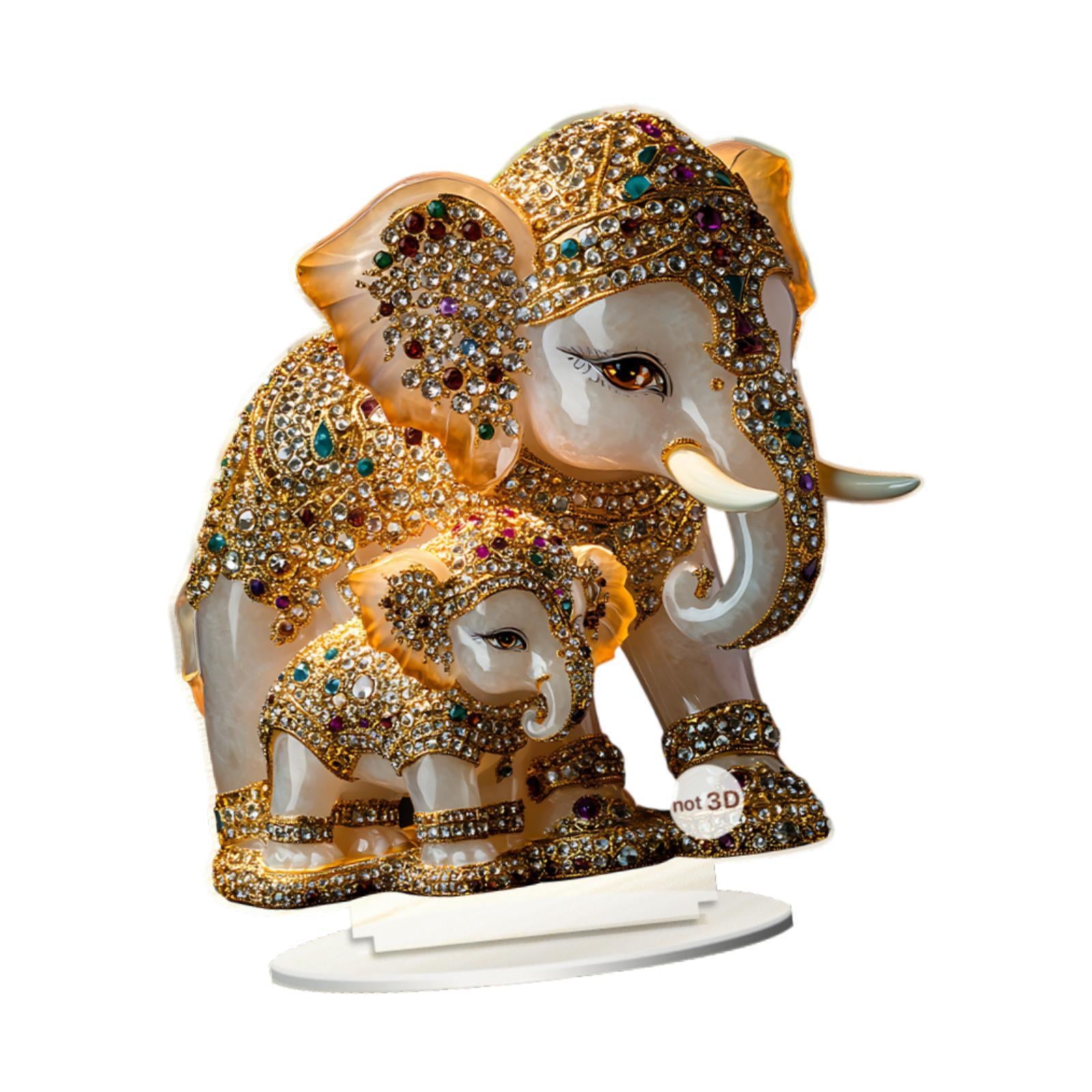 2D Animal Decor Crafts Mother's Day Decoration for Table Cabinet Living Room Elephant Sign