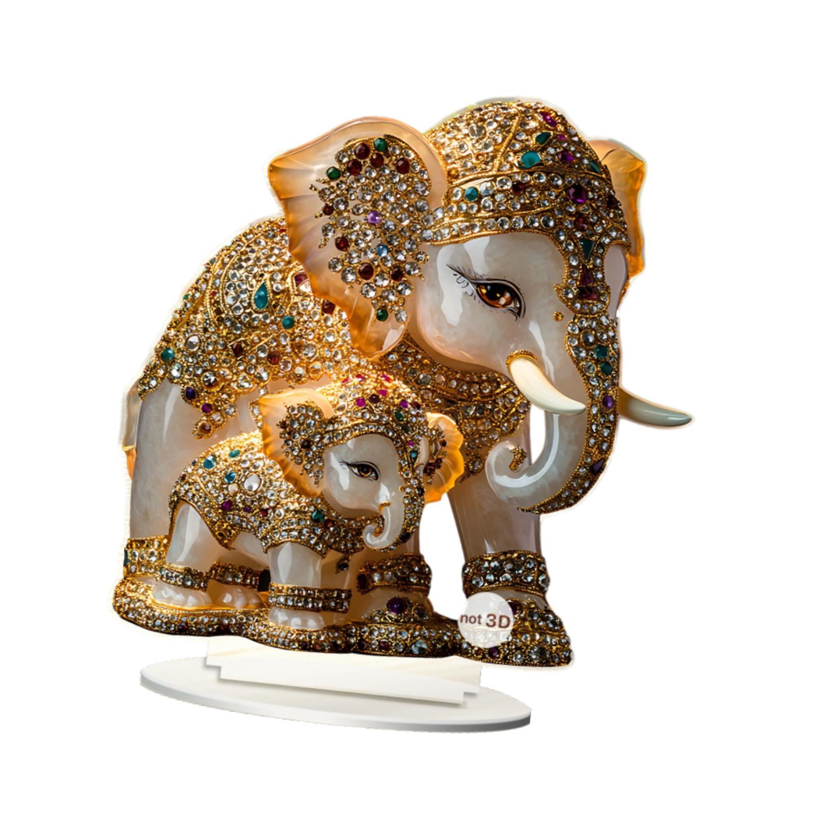 2D Animal Decor Crafts Mother's Day Decoration for Table Cabinet Living Room Elephant Sign