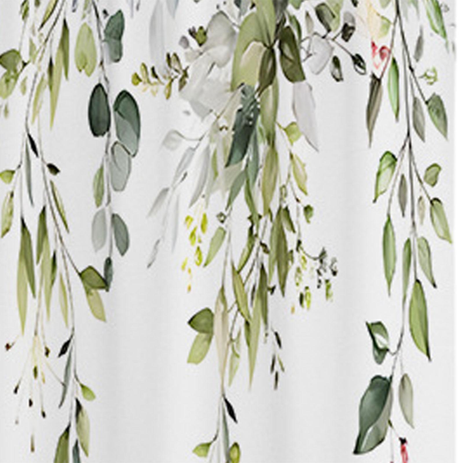 2Pcs Green Leaves Window Curtains Decoration for Living Room Bedroom Kitchen 70cmx100cm