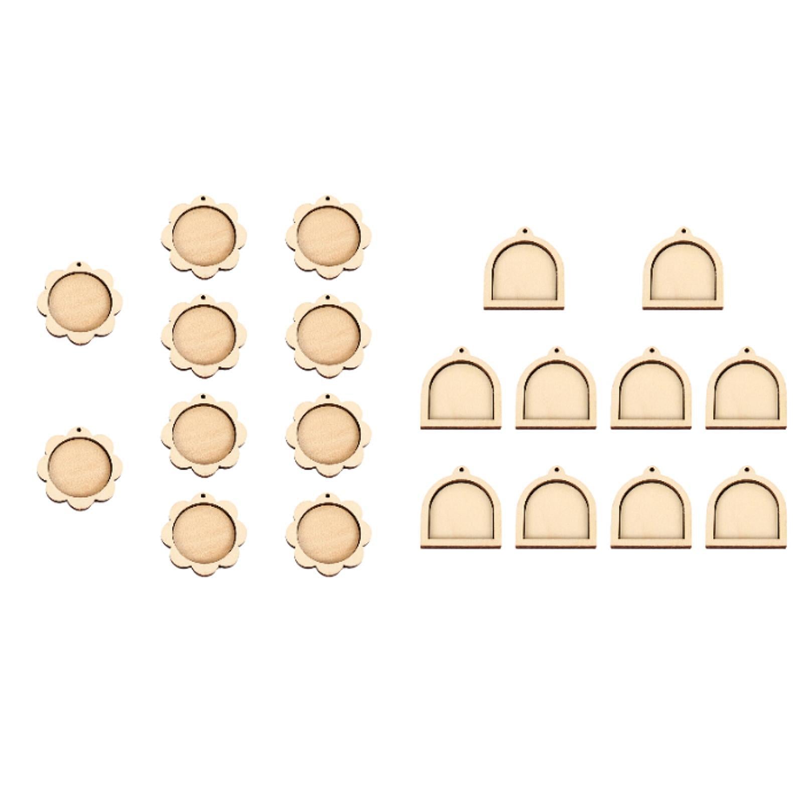 10 Pieces Mini Embroidery Hoop for DIY Jewelry Pendant and Keychain Quilting Flower Shape