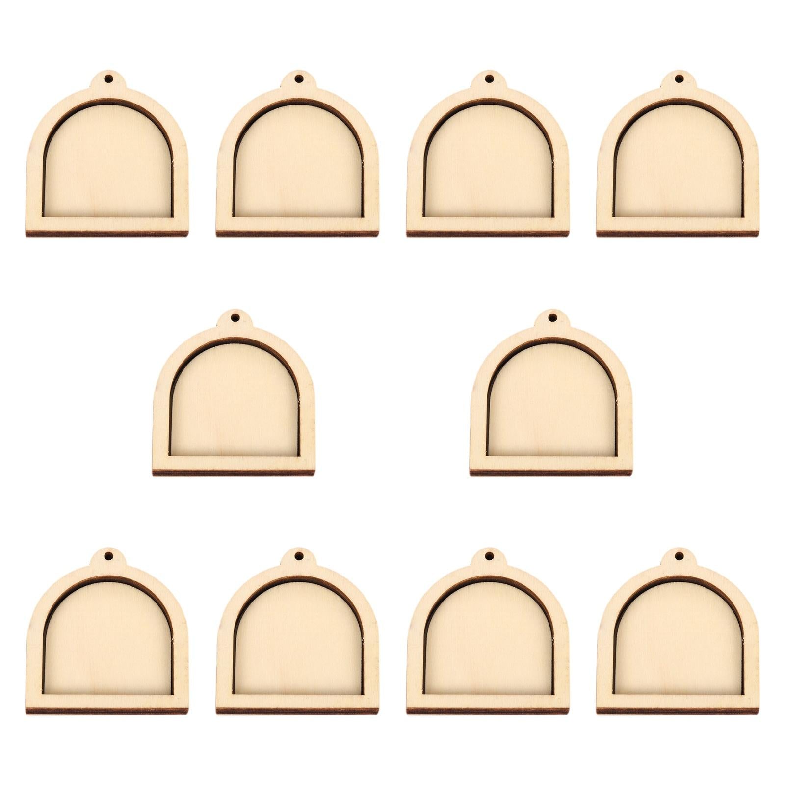 10 Pieces Mini Embroidery Hoop for DIY Jewelry Pendant and Keychain Quilting Arched Shape